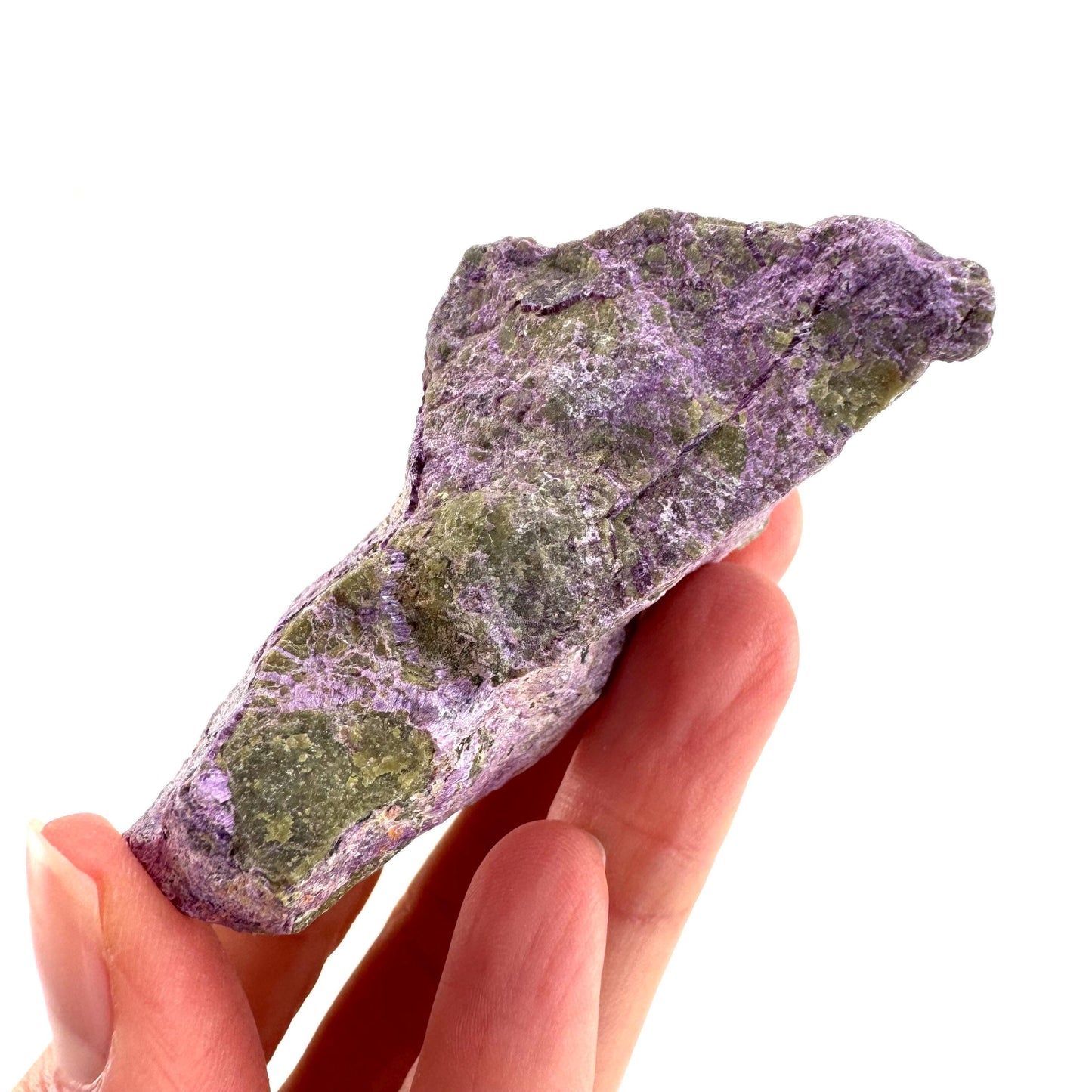 Stichtite | raw purple stichtite with serpentine, mineral specimen from South Africa