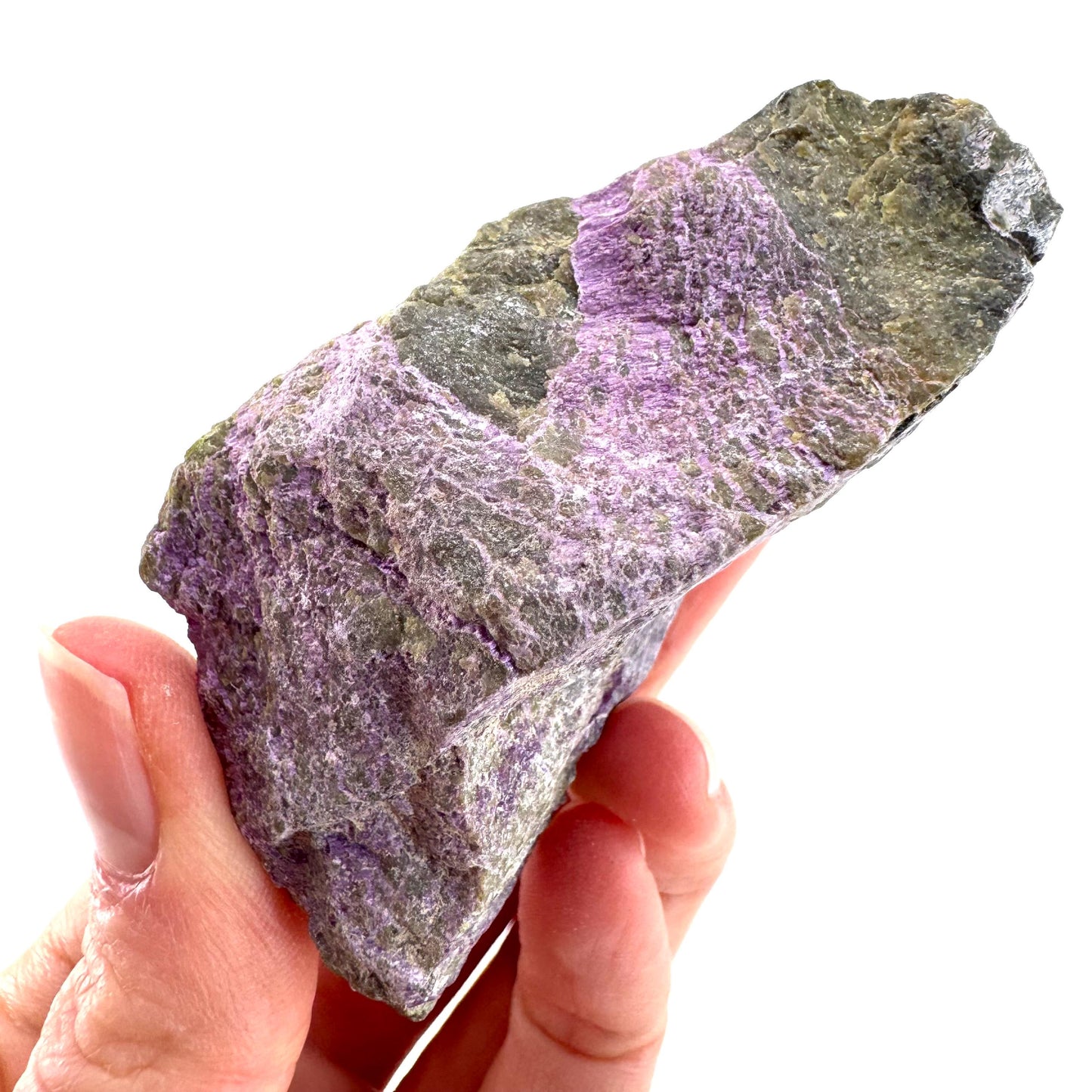 Stichtite | raw purple stichtite with serpentine, mineral specimen from South Africa