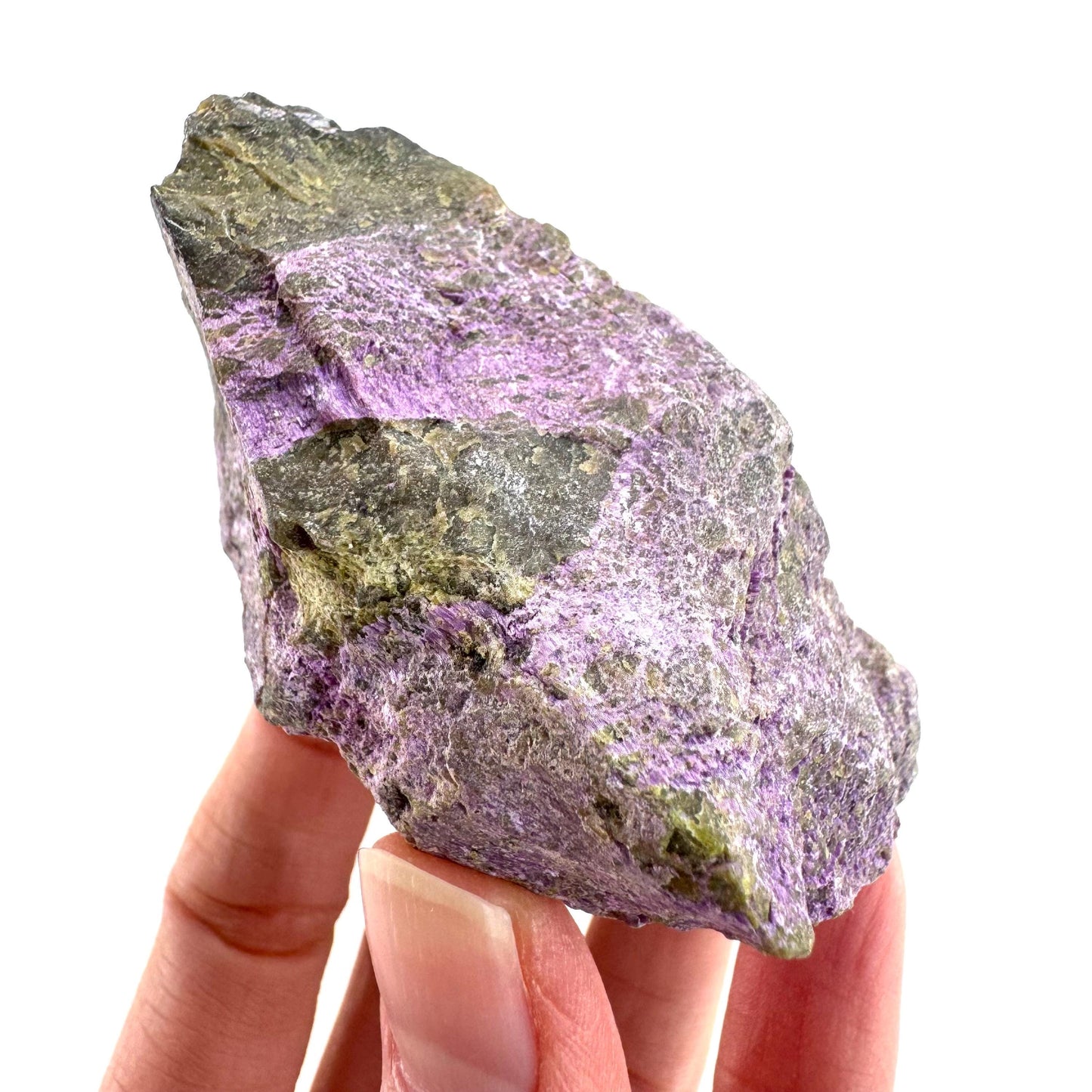 Stichtite | raw purple stichtite with serpentine, mineral specimen from South Africa