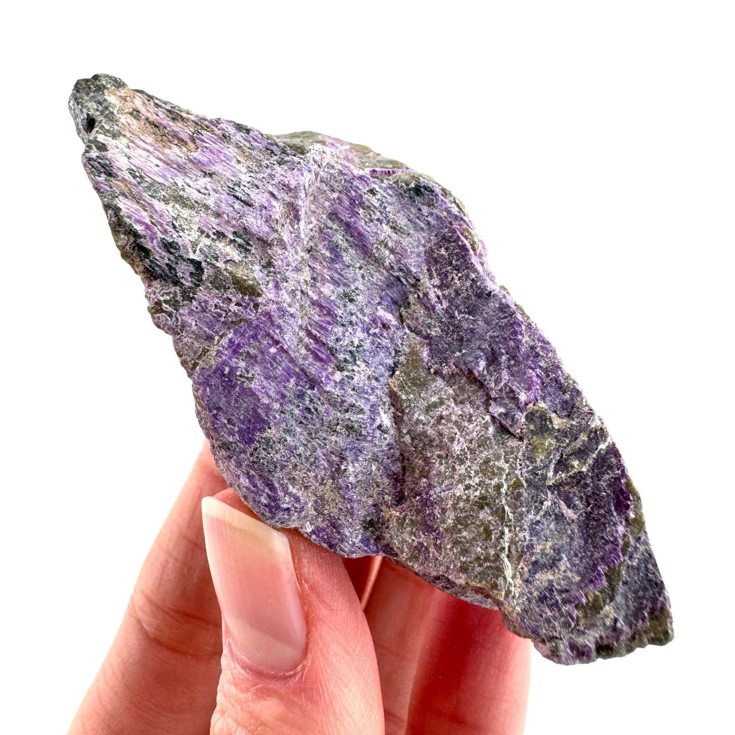 Stichtite | raw purple stichtite with serpentine, mineral specimen from South Africa