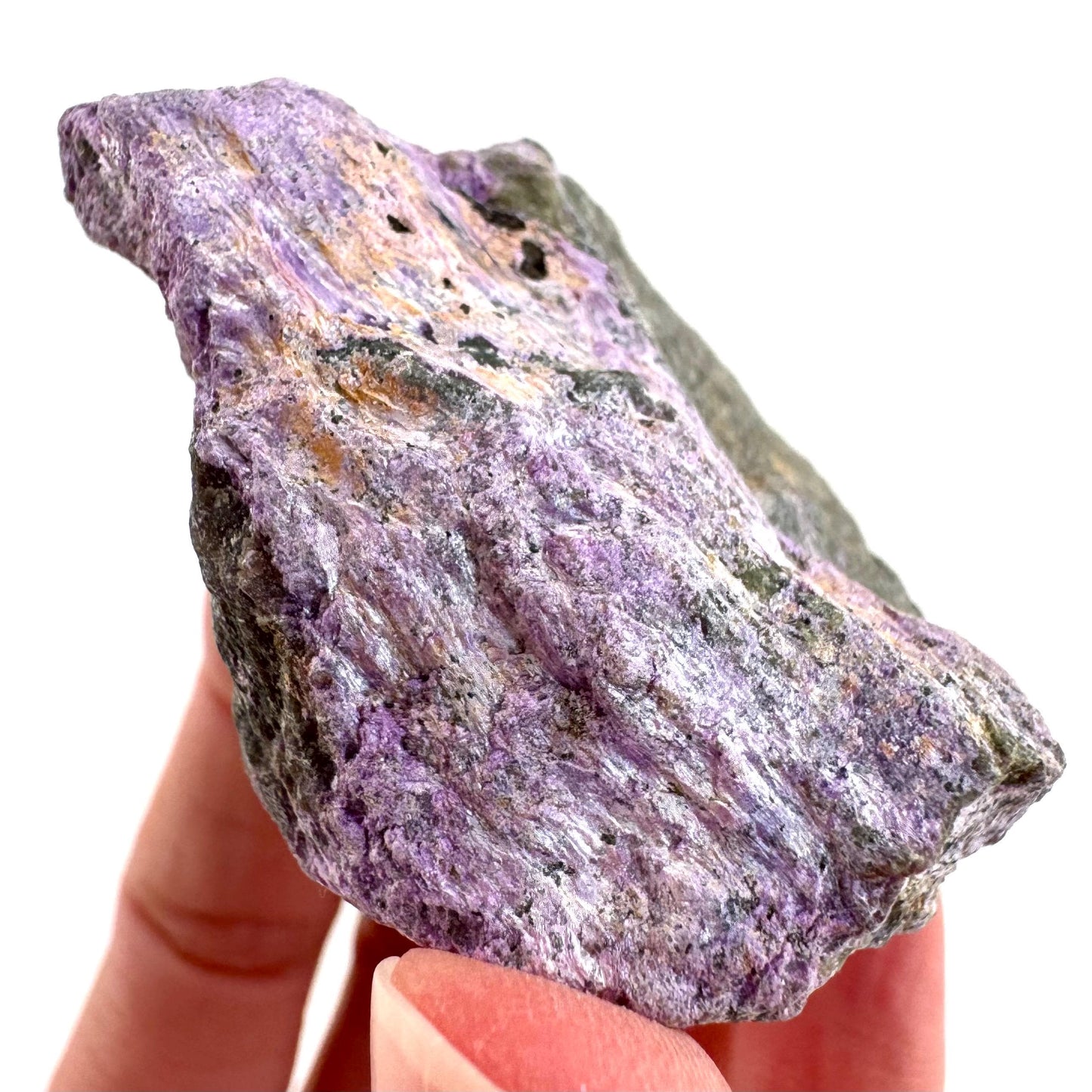 Stichtite | raw purple stichtite with serpentine, mineral specimen from South Africa