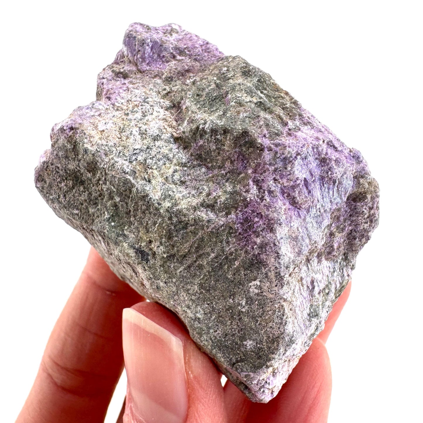 Stichtite | raw purple stichtite with serpentine, mineral specimen from South Africa