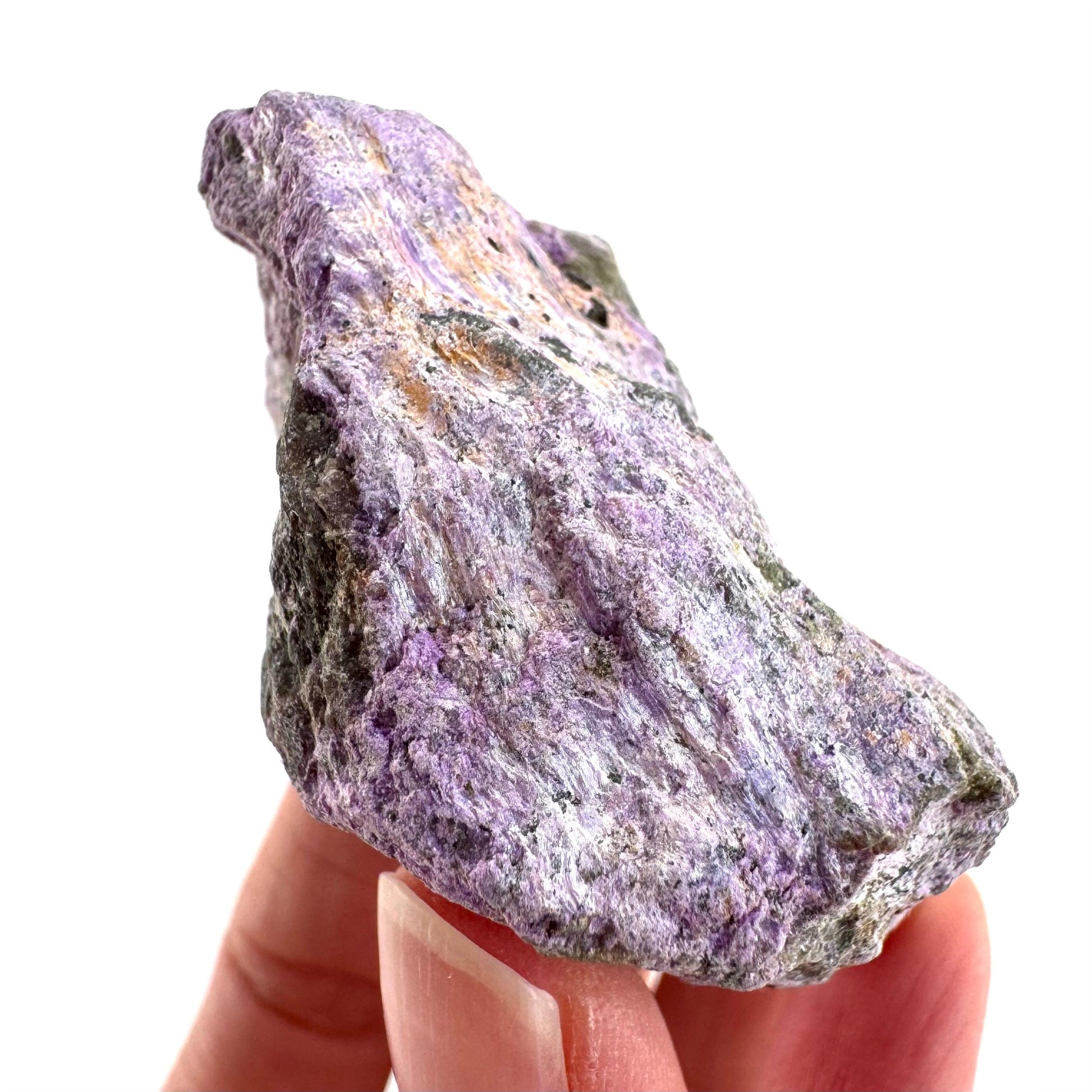 Stichtite | raw purple stichtite with serpentine, mineral specimen from South Africa