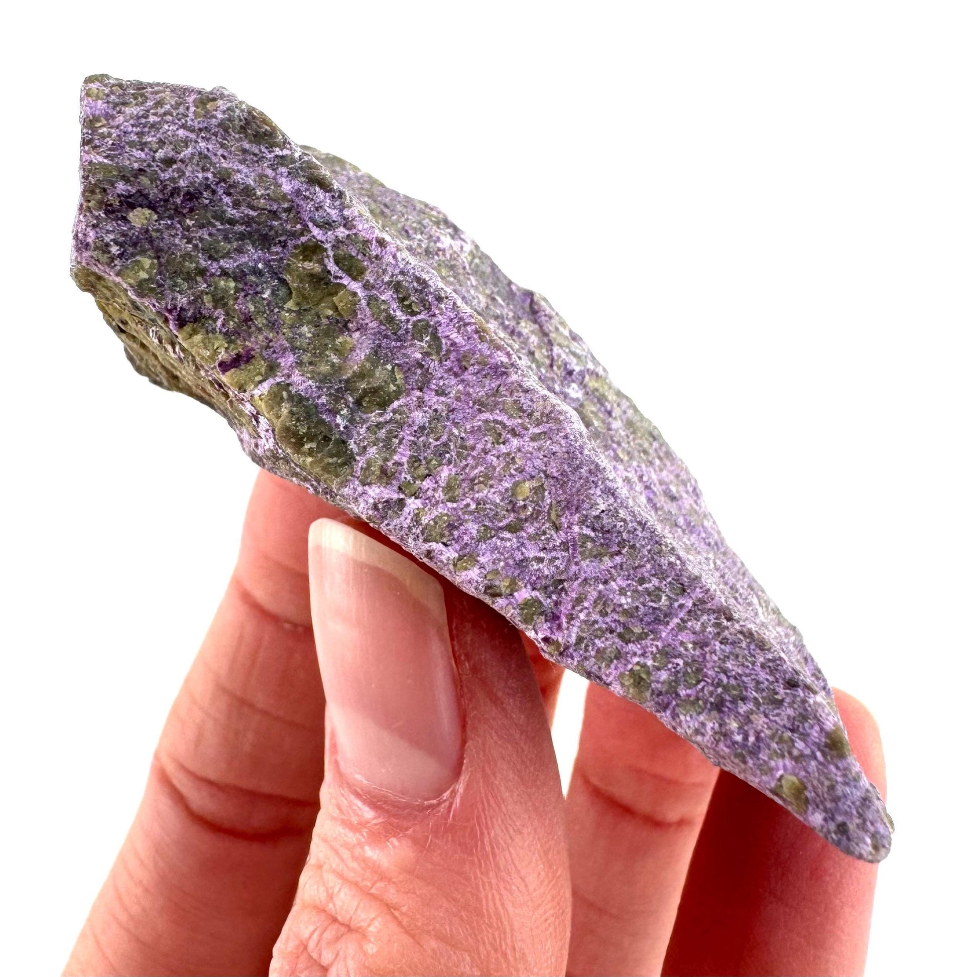 Stichtite | raw purple stichtite with serpentine, mineral specimen from South Africa