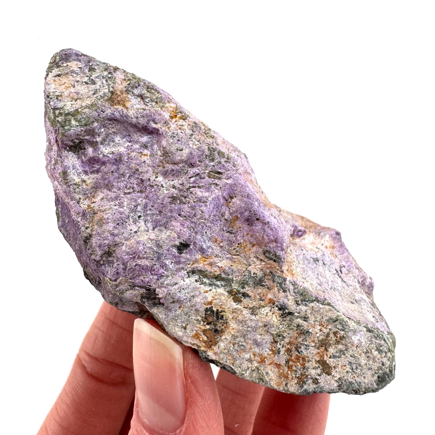 Stichtite | raw purple stichtite with serpentine, mineral specimen from South Africa