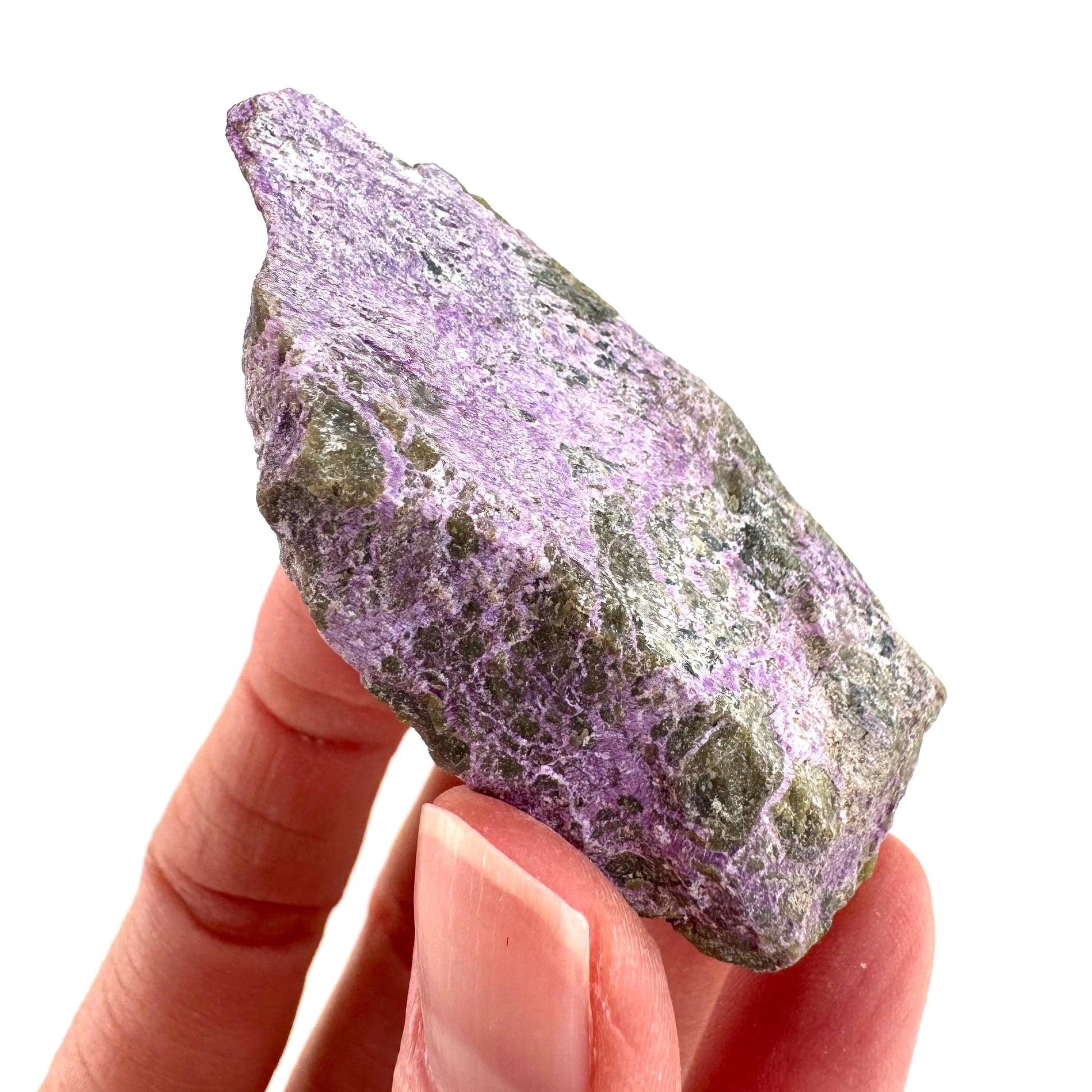 Stichtite | raw purple stichtite with serpentine, mineral specimen from South Africa