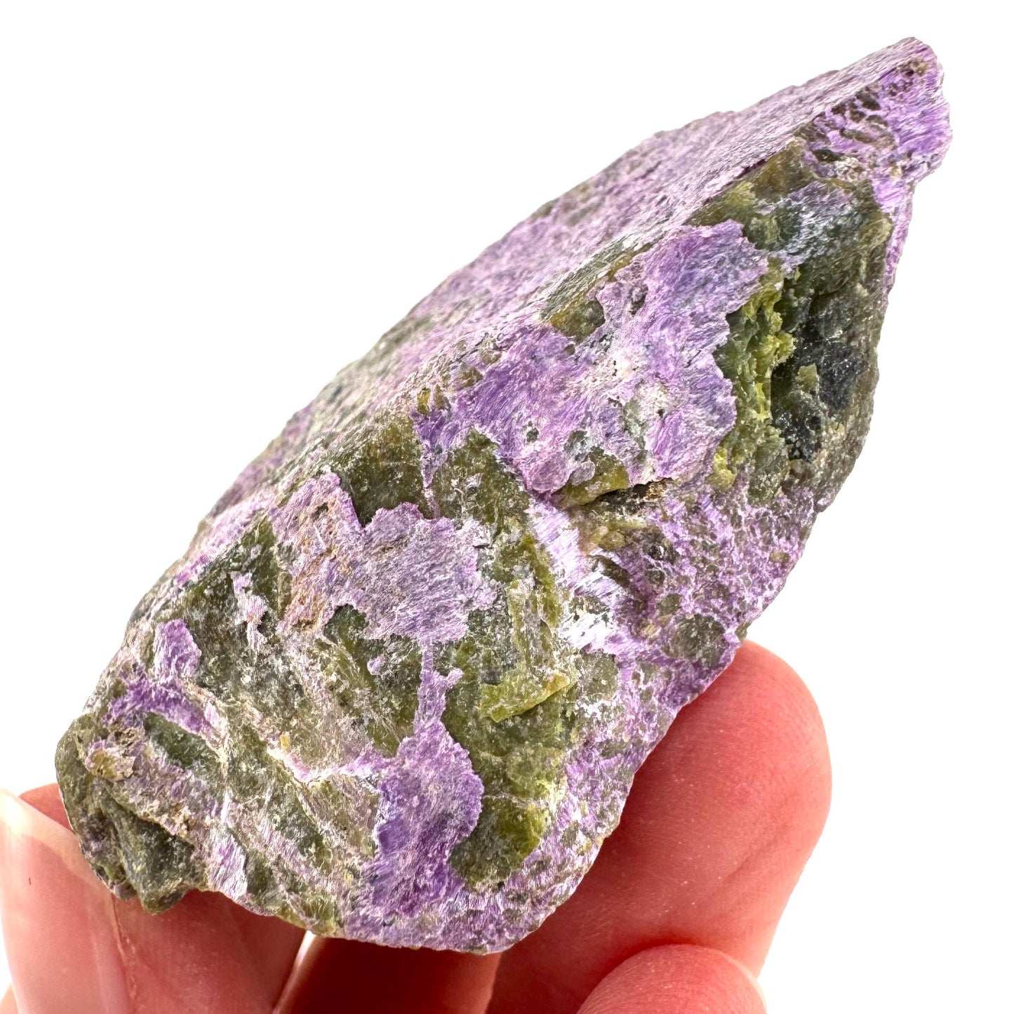 Stichtite | raw purple stichtite with serpentine, mineral specimen from South Africa