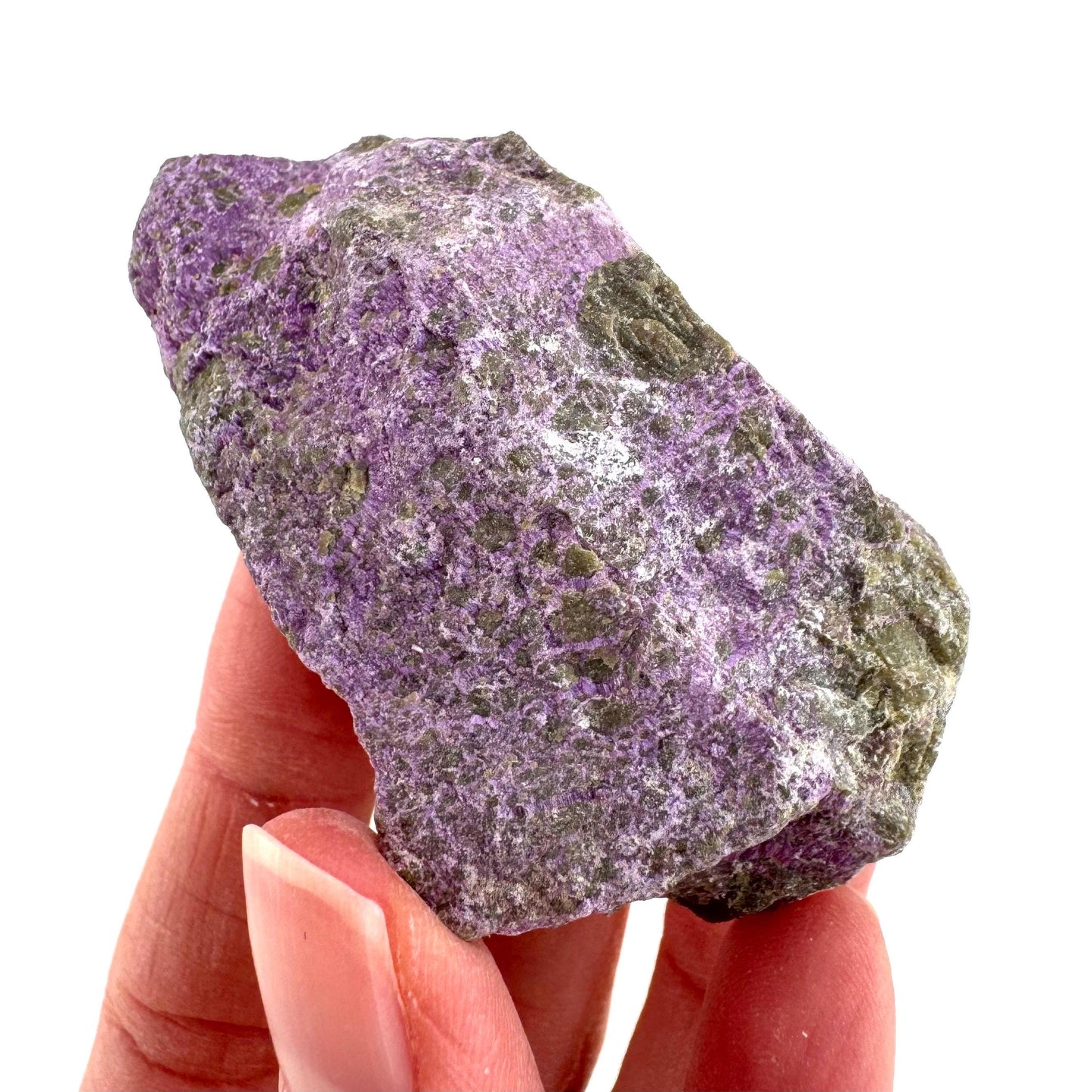 Stichtite | raw purple stichtite with serpentine, mineral specimen from South Africa