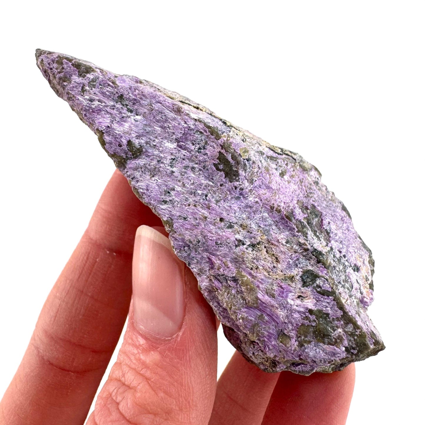 Stichtite | raw purple stichtite with serpentine, mineral specimen from South Africa
