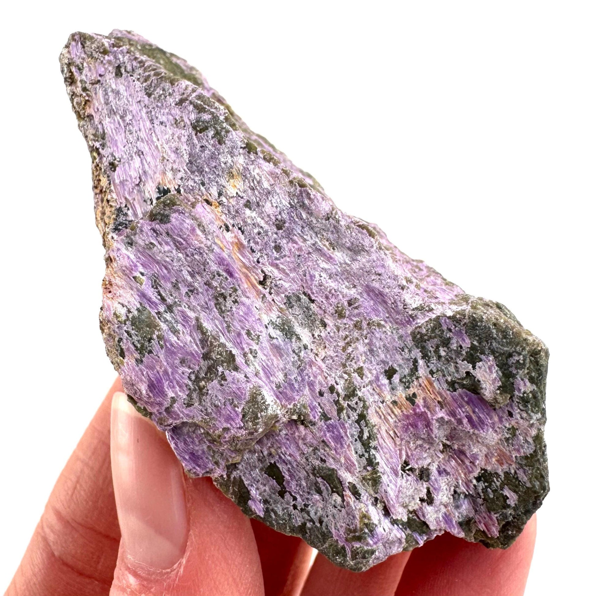 Stichtite | raw purple stichtite with serpentine, mineral specimen from South Africa