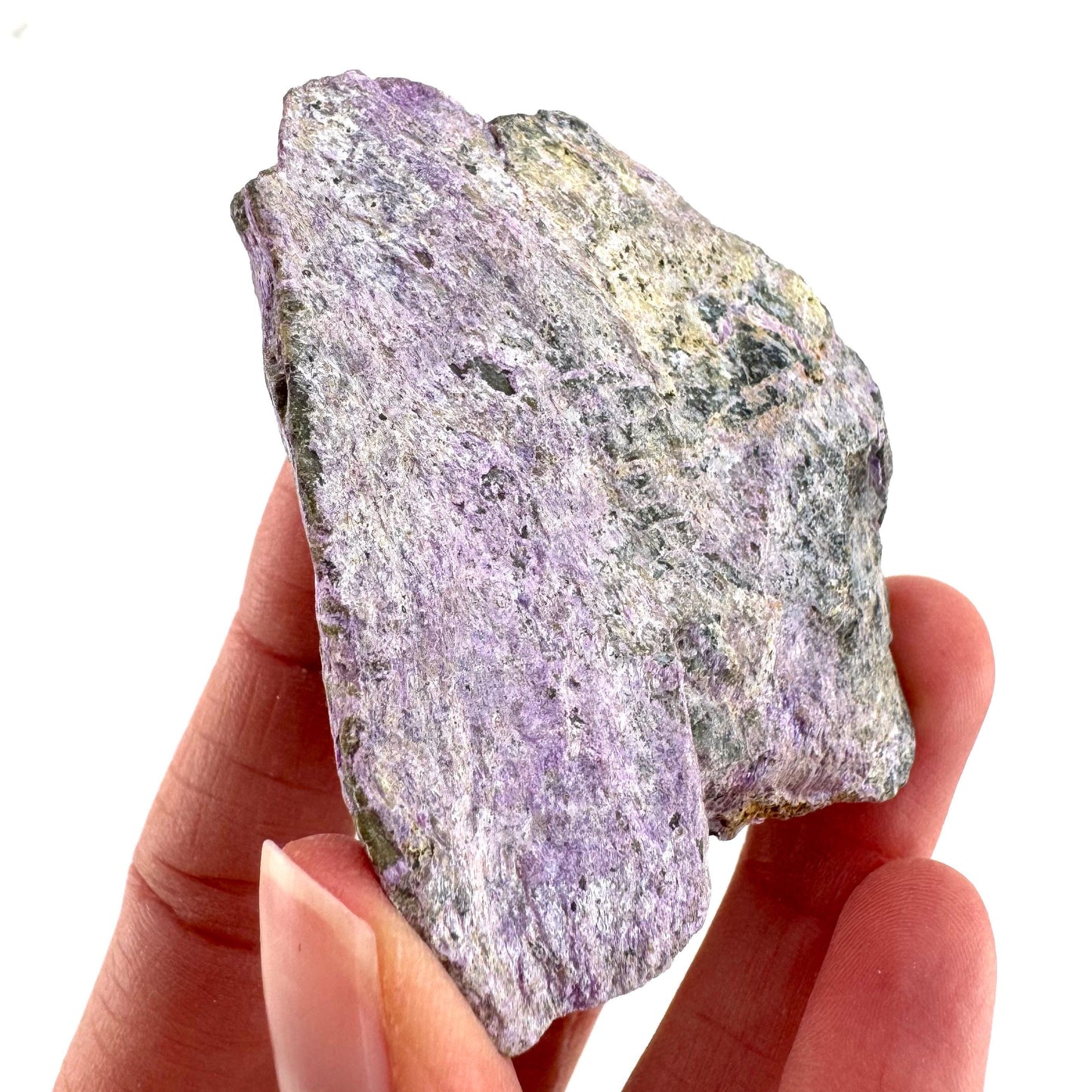 Stichtite | raw purple stichtite with serpentine, mineral specimen from South Africa