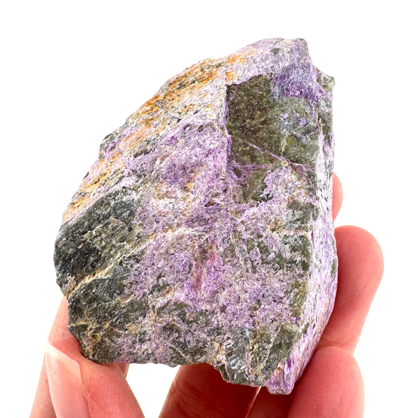 Stichtite | raw purple stichtite with serpentine, mineral specimen from South Africa