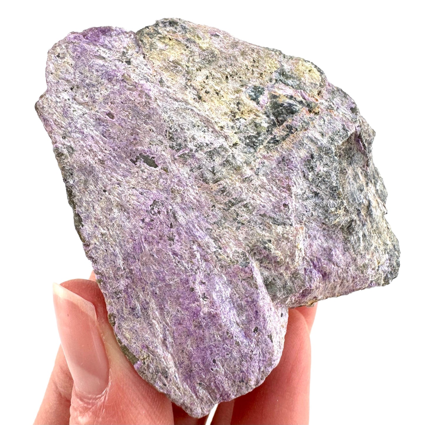 Stichtite | raw purple stichtite with serpentine, mineral specimen from South Africa