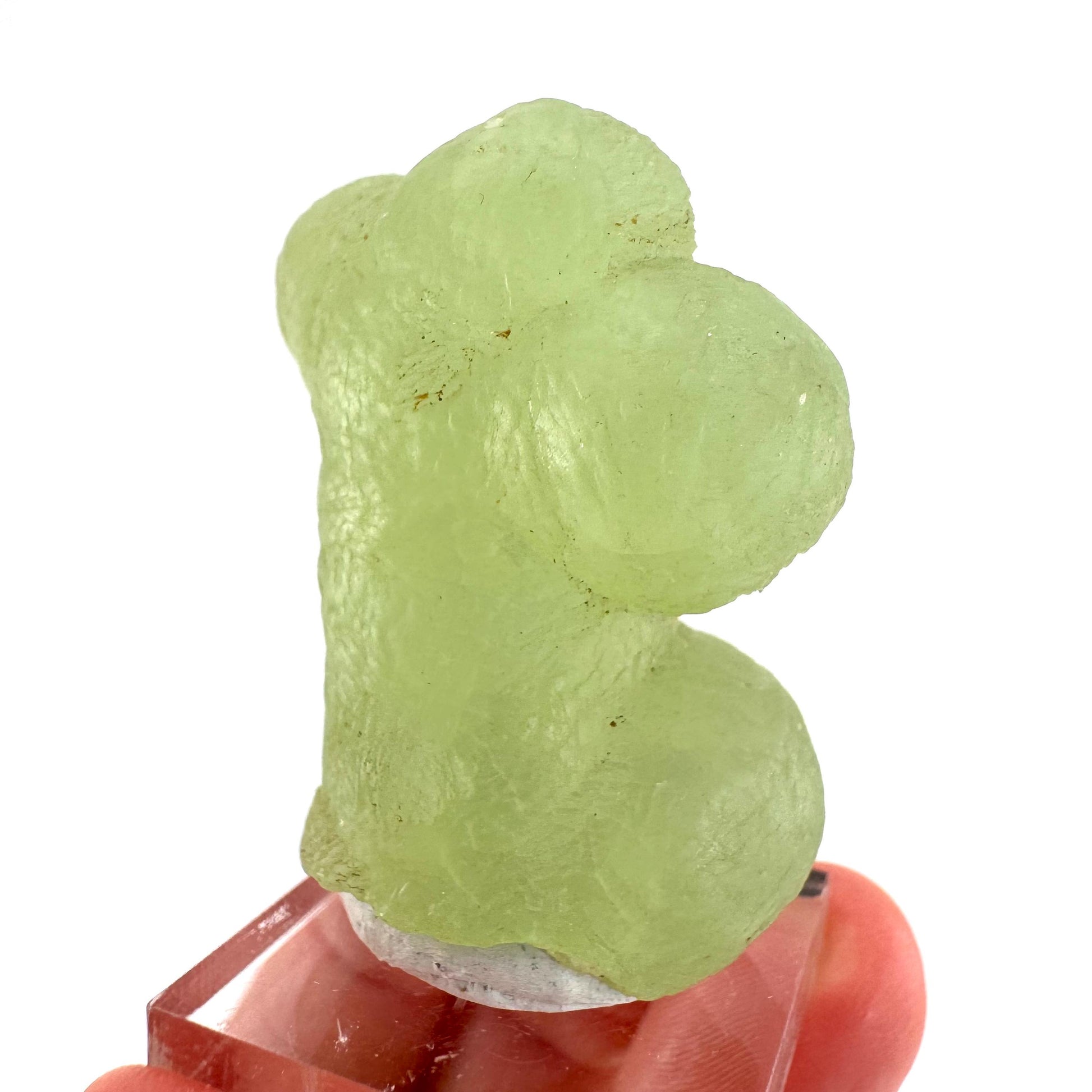 Prehnite | Botryoidal green crystal, mineral specimen from Mali