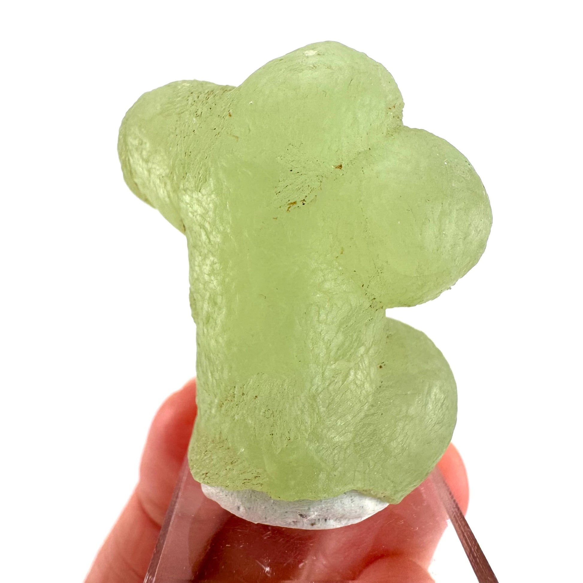 Prehnite | Botryoidal green crystal, mineral specimen from Mali