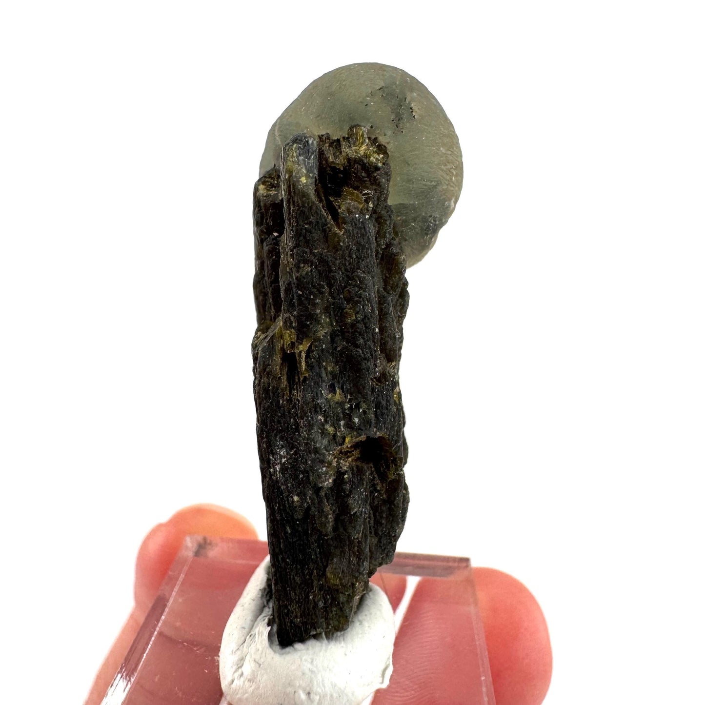 Prehnite with Epidote | Botryoidal green crystal, mineral specimen from Mali