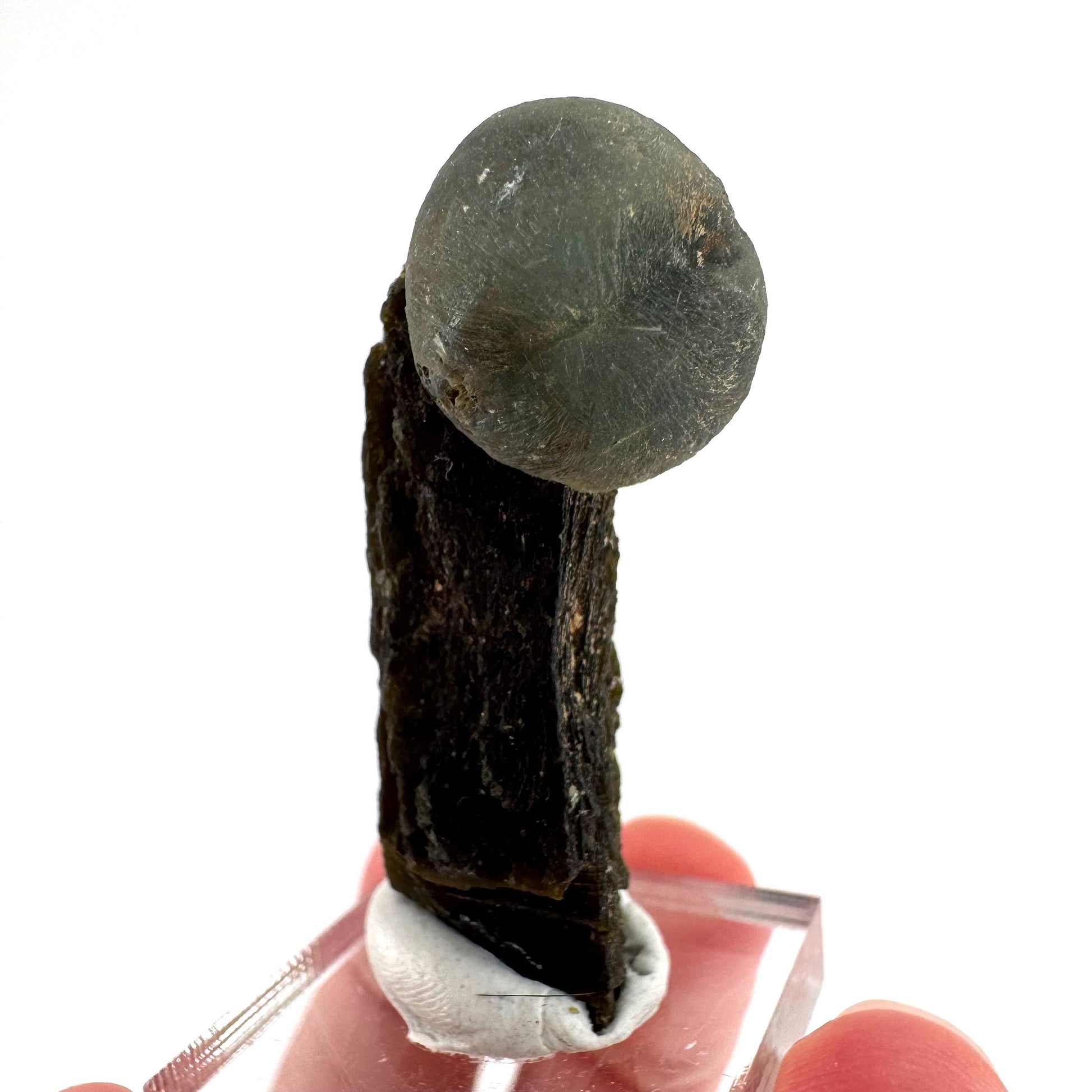 Prehnite with Epidote | Botryoidal green crystal, mineral specimen from Mali