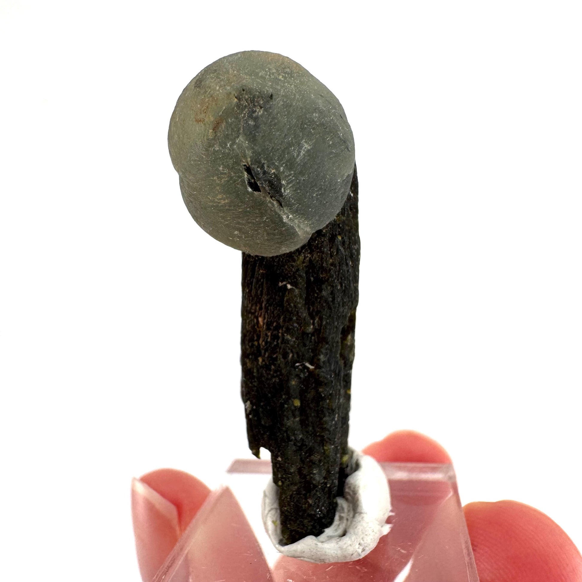 Prehnite with Epidote | Botryoidal green crystal, mineral specimen from Mali