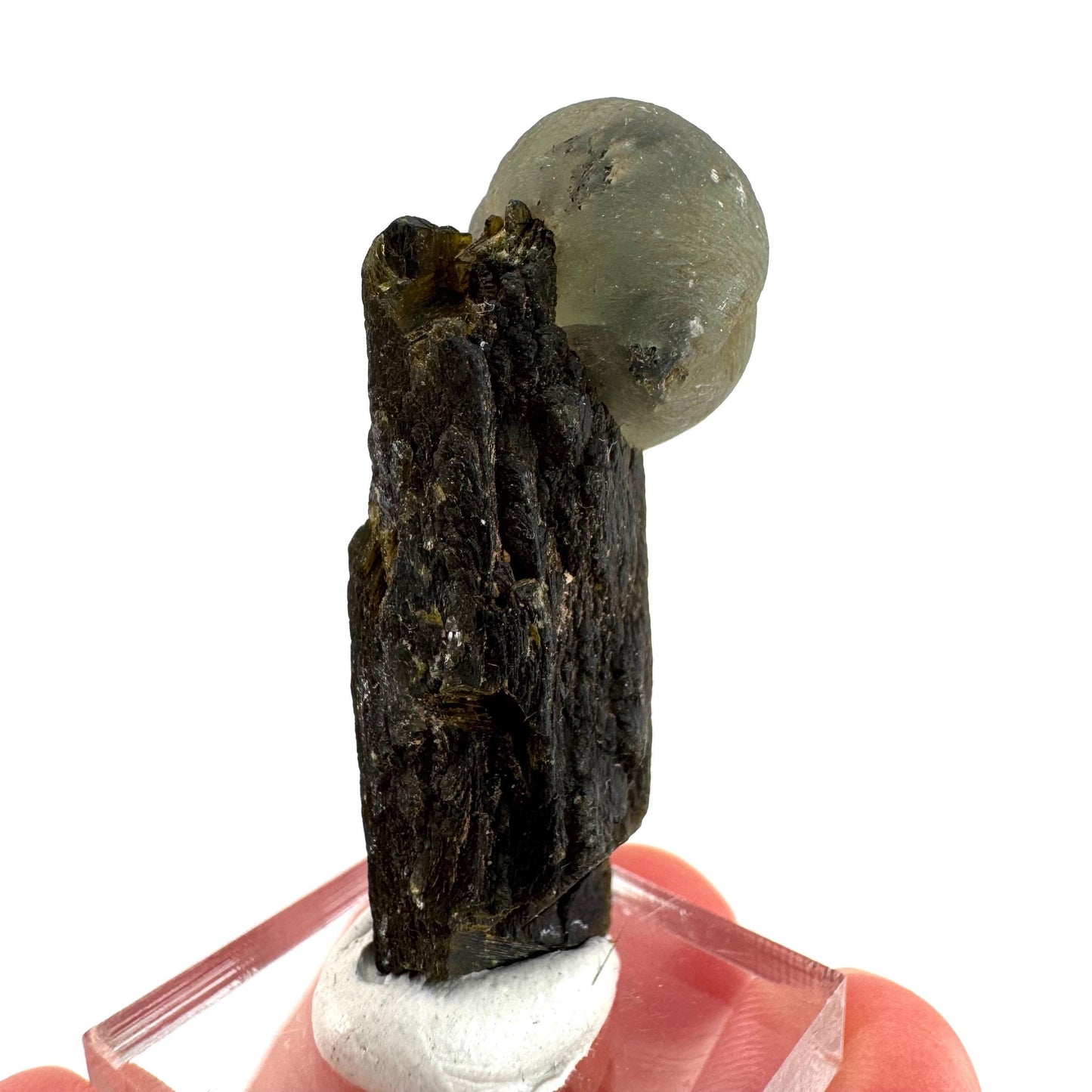 Prehnite with Epidote | Botryoidal green crystal, mineral specimen from Mali