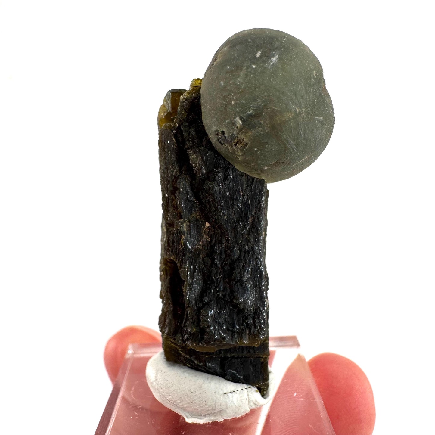 Prehnite with Epidote | Botryoidal green crystal, mineral specimen from Mali