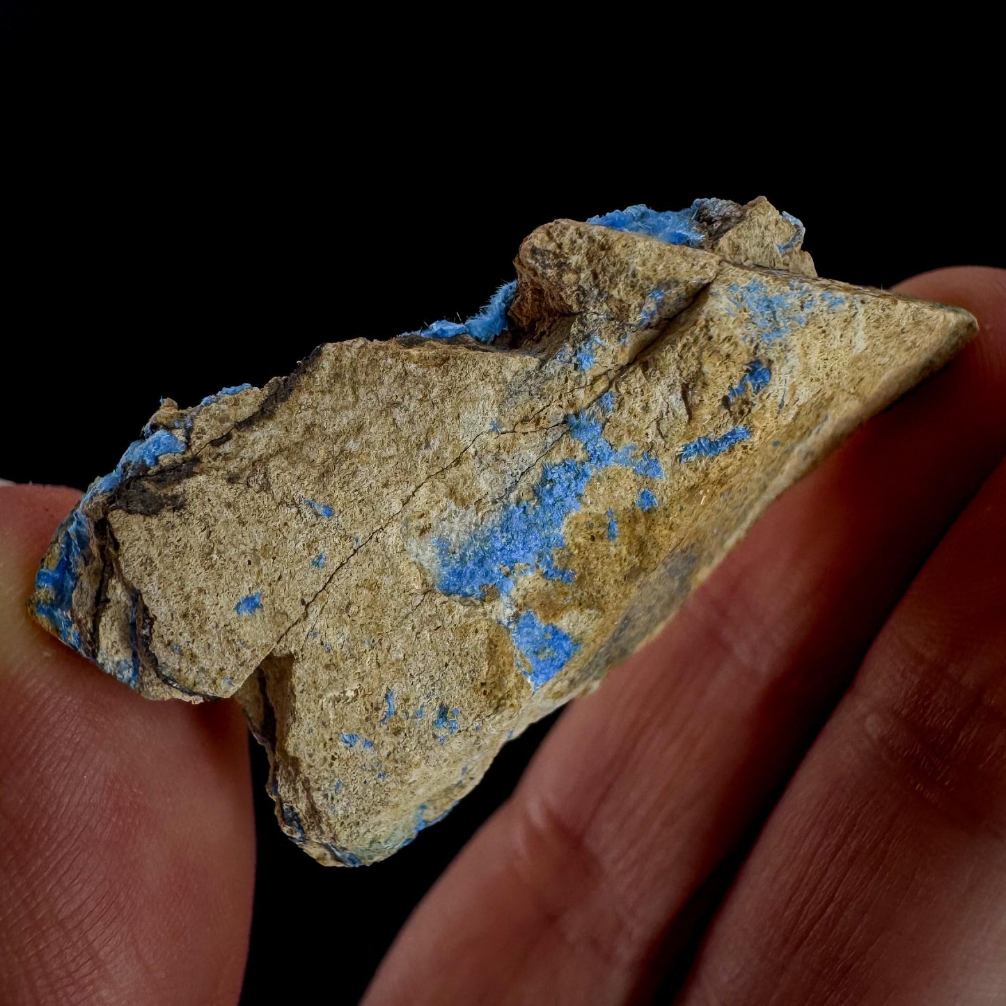 Cyanotrichite | fuzzy blue crystal, rare mineral specimen from Chile