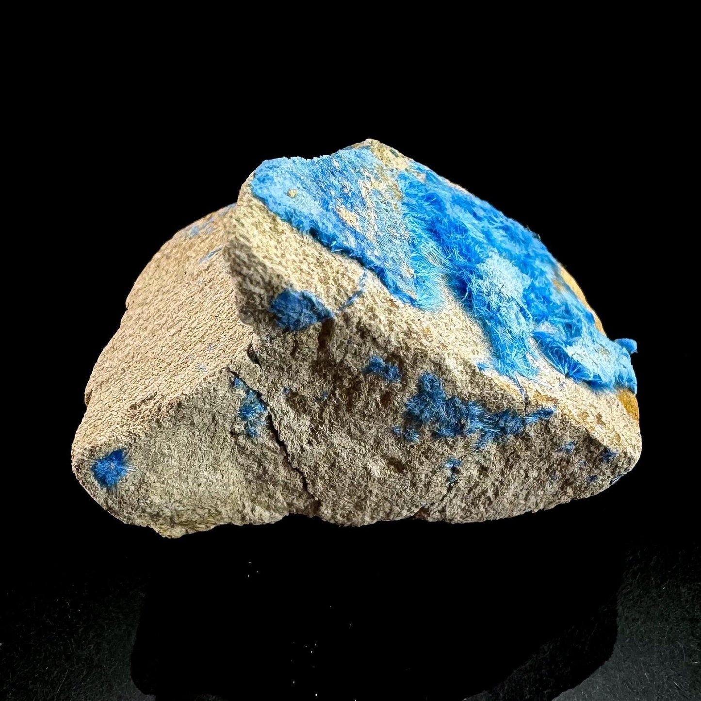 Cyanotrichite | fuzzy blue crystal, rare mineral specimen from Chile