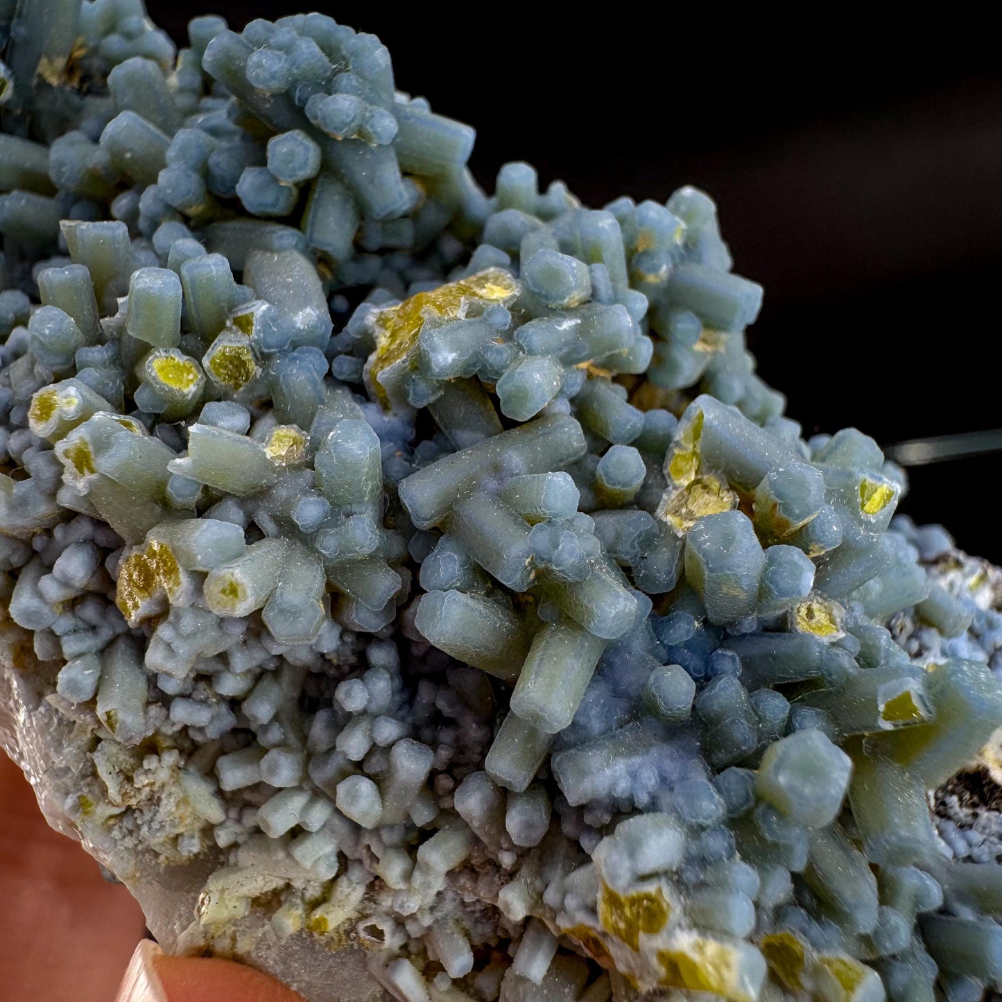 Plumbogummite | blue pyromorphite pseudomorph crystal, rare mineral specimen