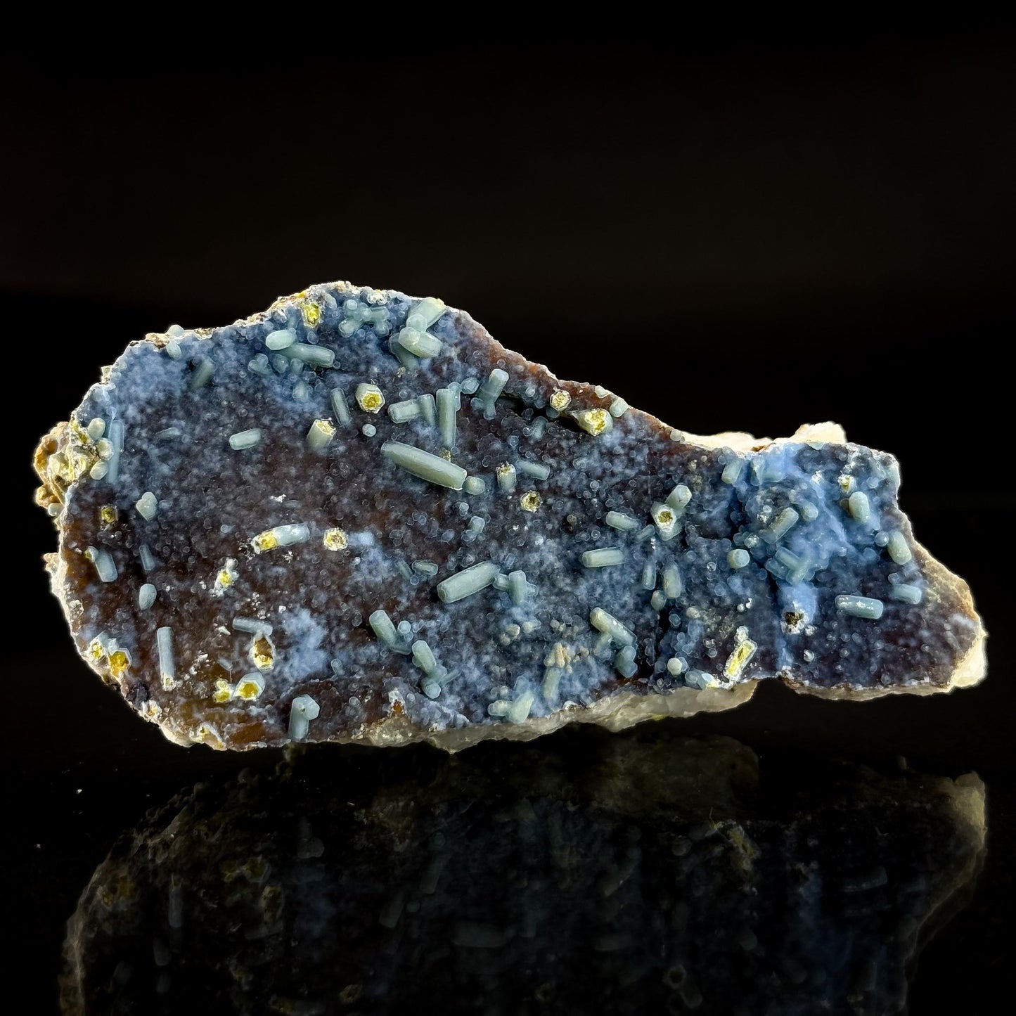 Plumbogummite | blue pyromorphite pseudomorph crystal, rare mineral specimen