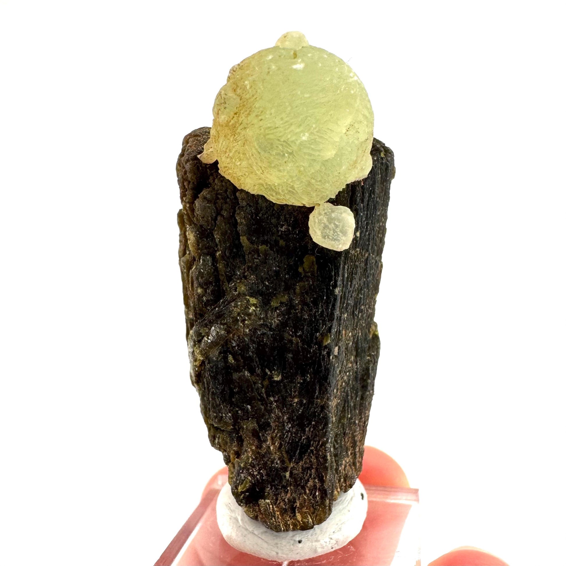 Prehnite with Epidote | Botryoidal green crystal, mineral specimen from Mali