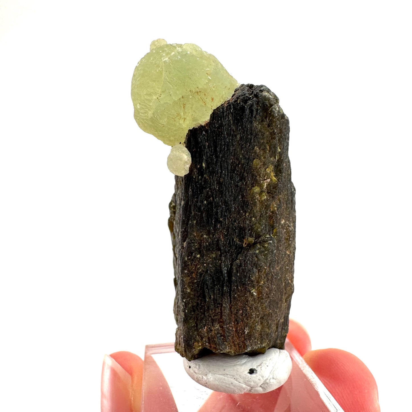 Prehnite with Epidote | Botryoidal green crystal, mineral specimen from Mali