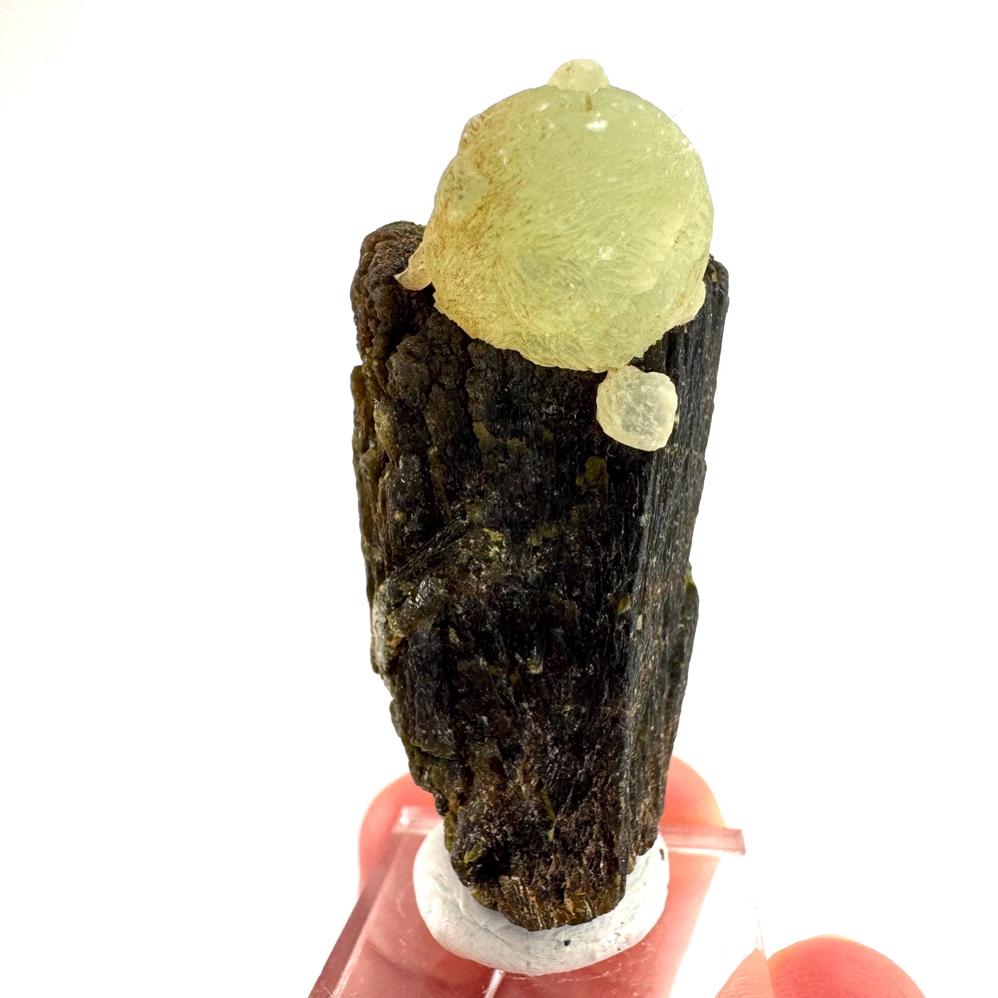 Prehnite with Epidote | Botryoidal green crystal, mineral specimen from Mali