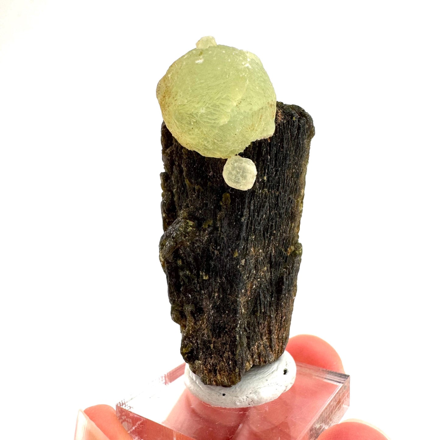 Prehnite with Epidote | Botryoidal green crystal, mineral specimen from Mali