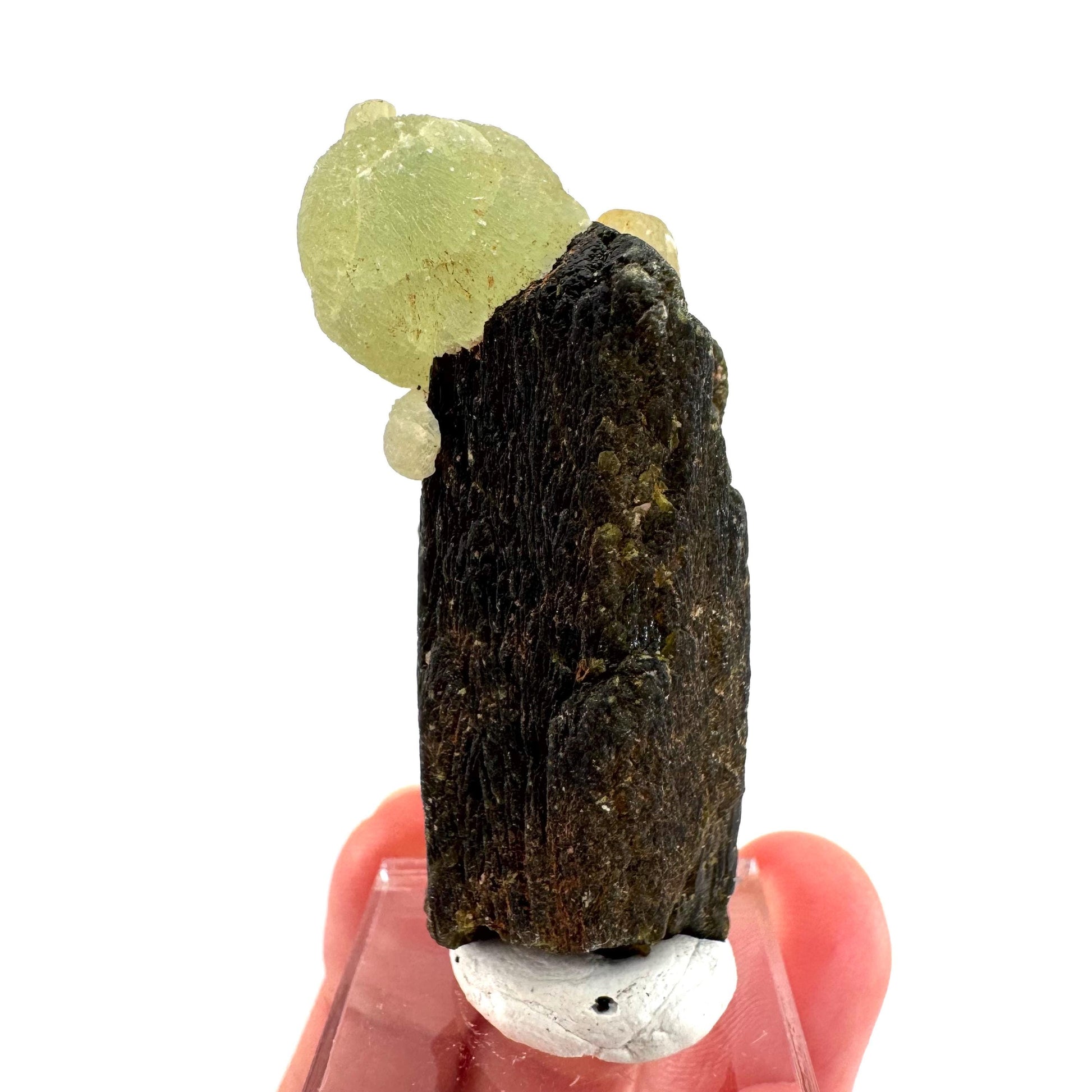 Prehnite with Epidote | Botryoidal green crystal, mineral specimen from Mali