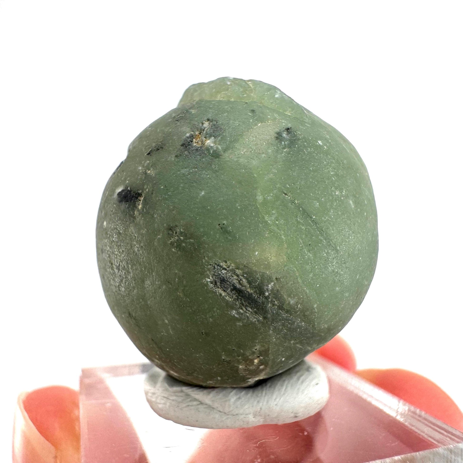 Prehnite with Epidote | Botryoidal green crystal, mineral specimen from Mali