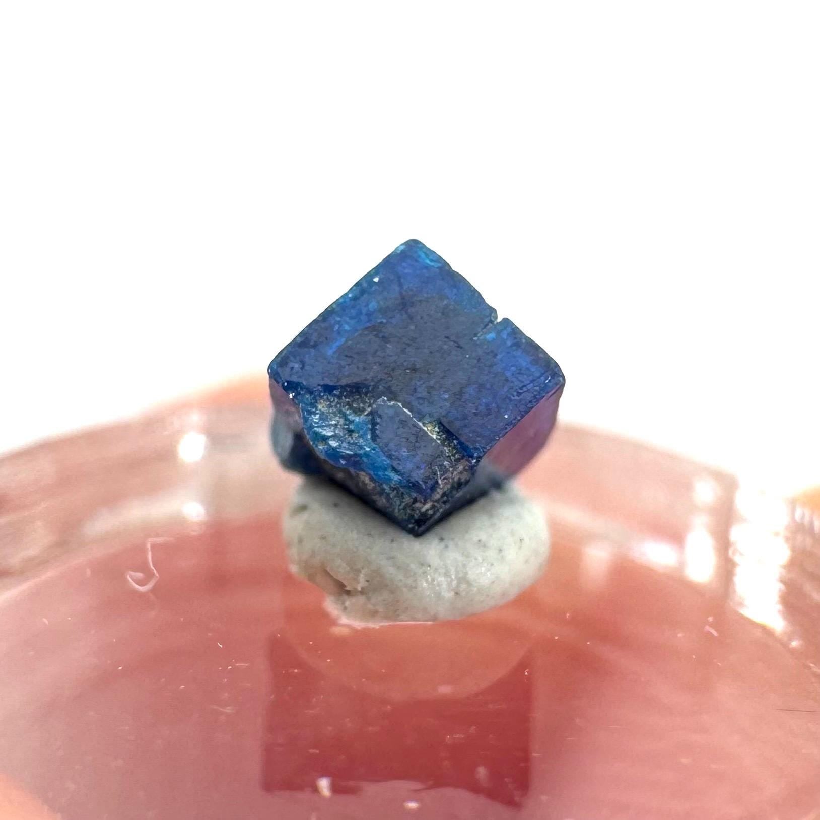 Boleite | blue cube crystal, tiny rare mineral specimen from Mexico