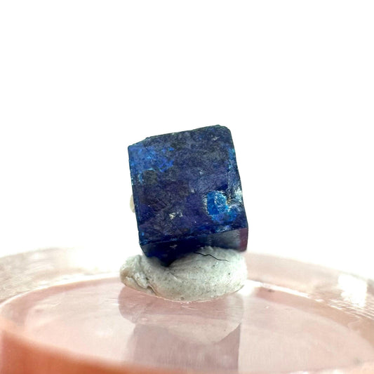 Boleite | blue cube crystal, tiny rare mineral specimen from Mexico