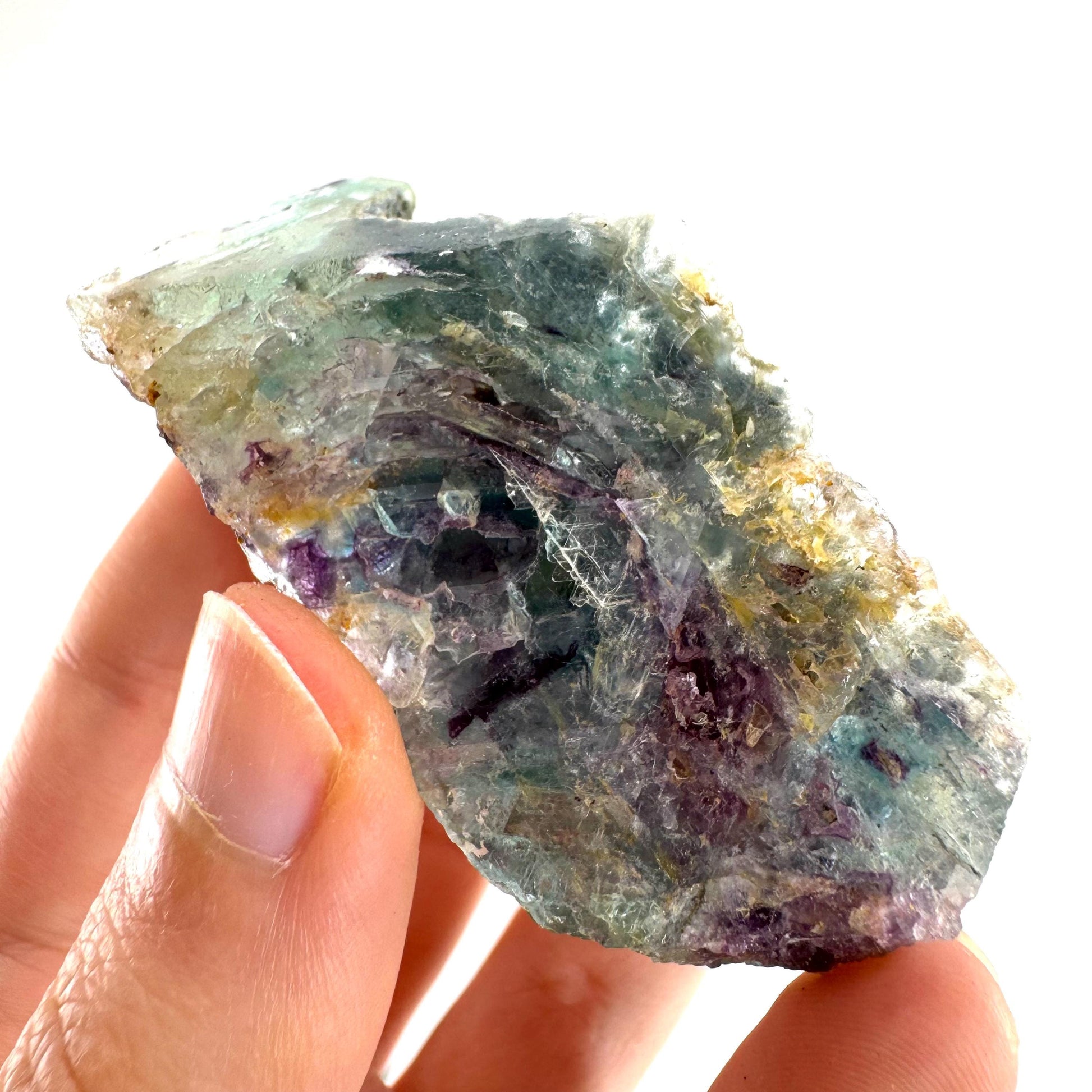 Fluorite w/ Foitite | green-blue crystal cluster, Erongo mineral specimen