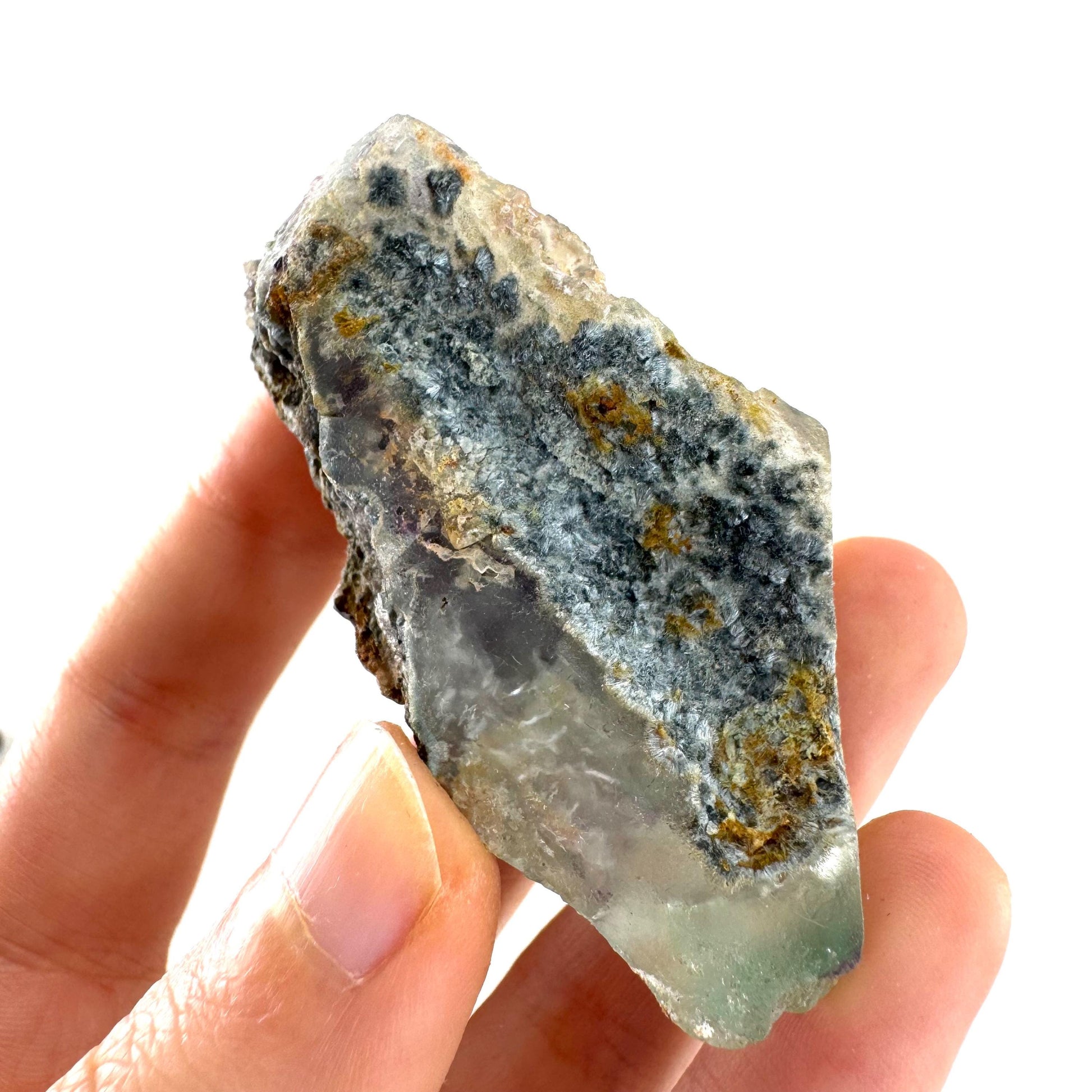 Fluorite w/ Foitite | green-blue crystal cluster, Erongo mineral specimen