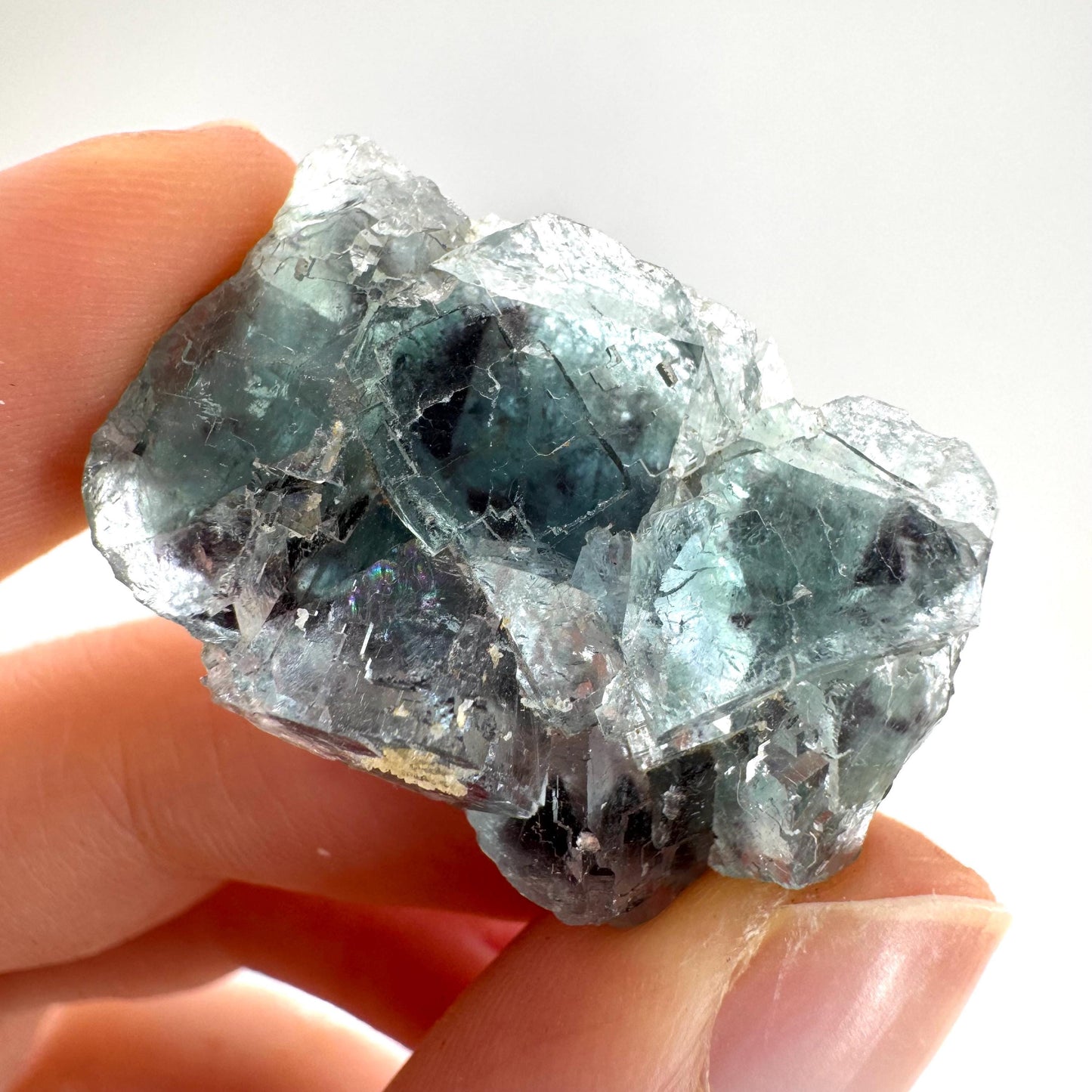 Okorusu Fluorite | green-blue raw fluorite crystal cluster, mineral specimen
