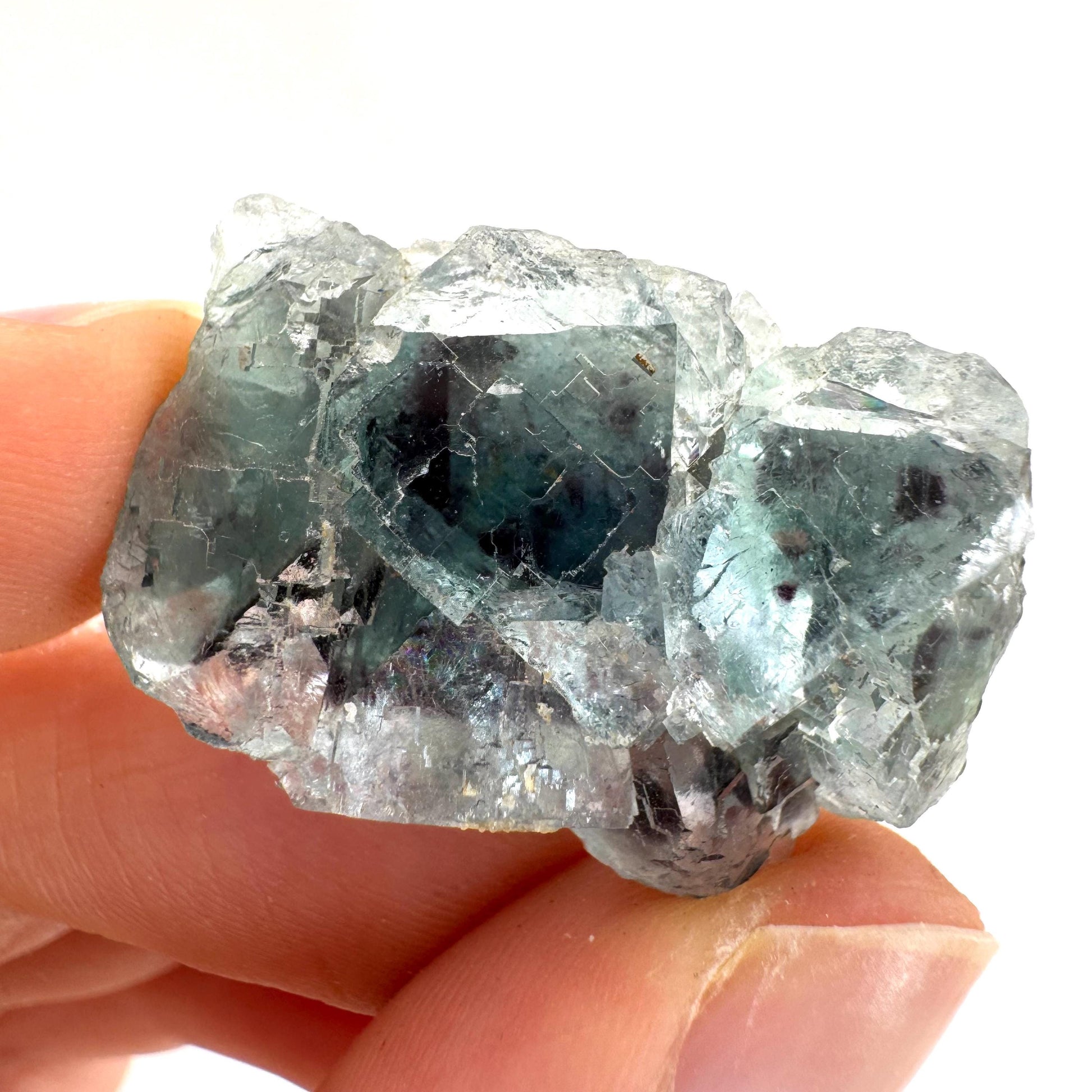 Okorusu Fluorite | green-blue raw fluorite crystal cluster, mineral specimen