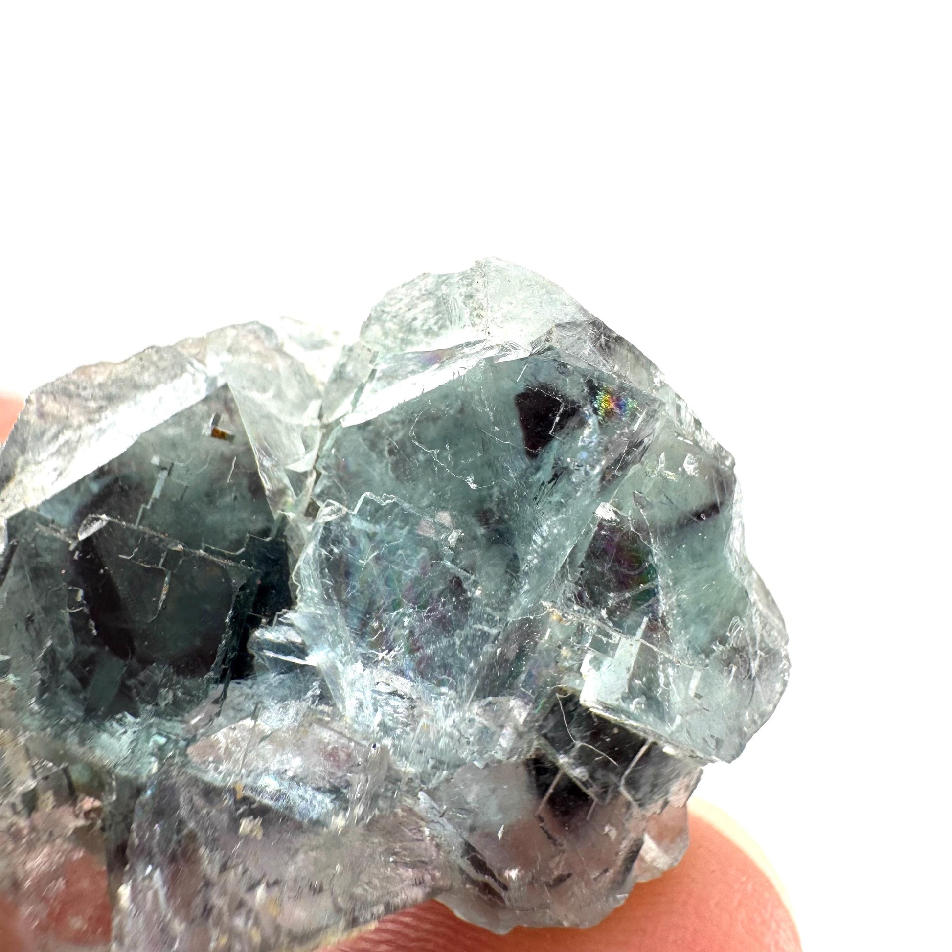Okorusu Fluorite | green-blue raw fluorite crystal cluster, mineral specimen