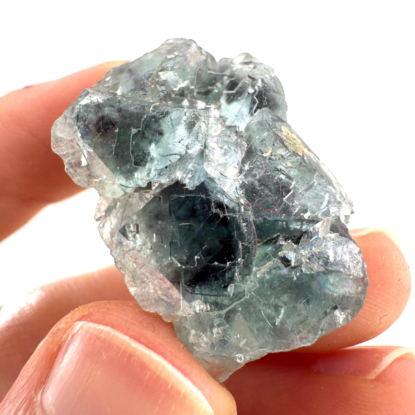 Okorusu Fluorite | green-blue raw fluorite crystal cluster, mineral specimen