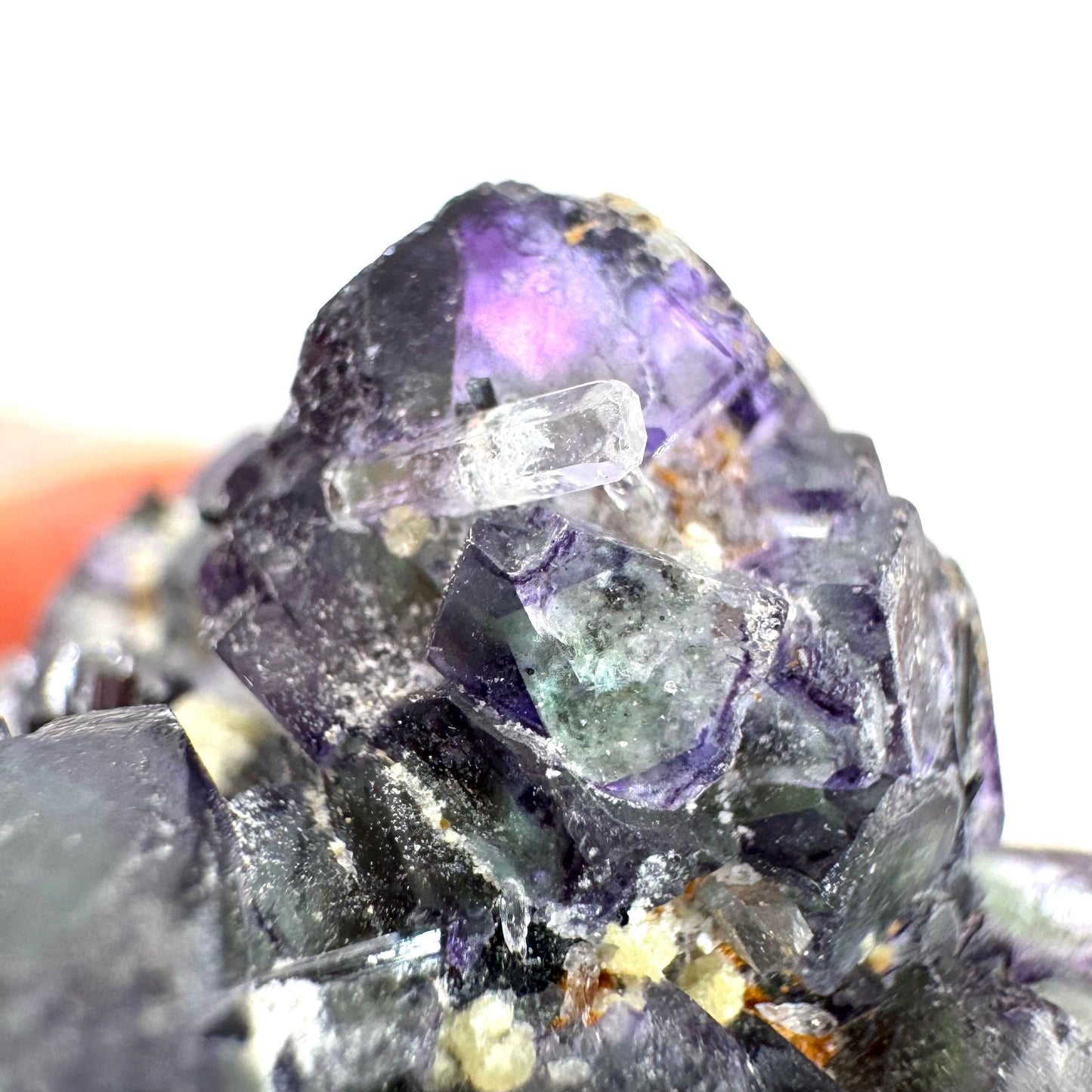 Fluorite w/ Schorl, & Beryl | “Lollipop pocket”, purple crystal cluster, Erongo mineral specimen