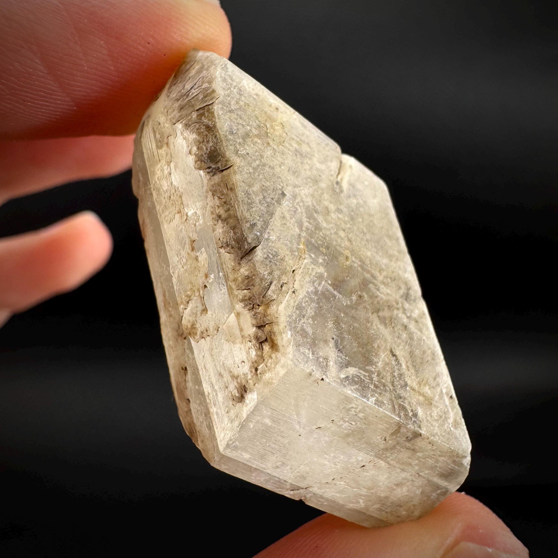 Hourglass Selenite | Phosphorescent UV Reactive Gypsum Crystal from Canada