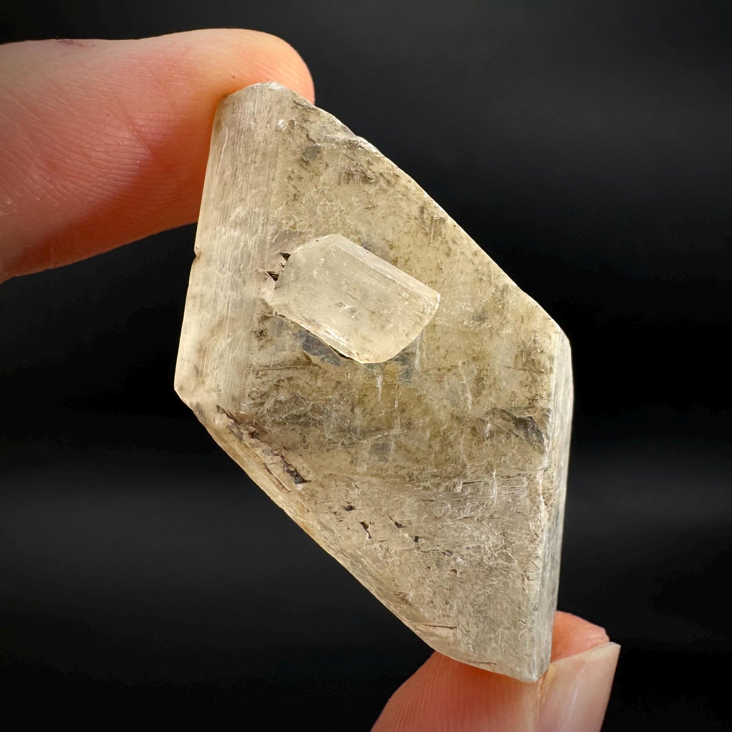 Hourglass Selenite | Phosphorescent UV Reactive Gypsum Crystal from Canada