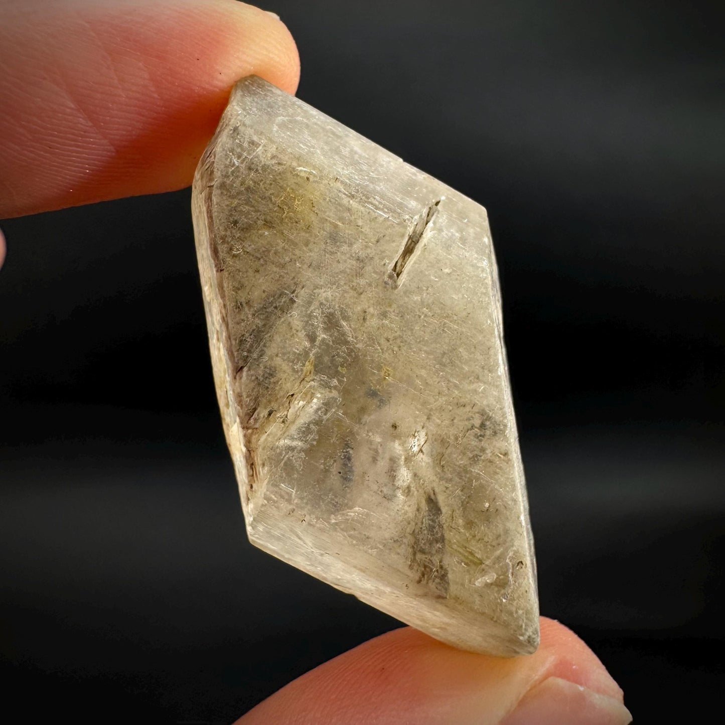 Hourglass Selenite | Phosphorescent UV Reactive Gypsum Crystal from Canada