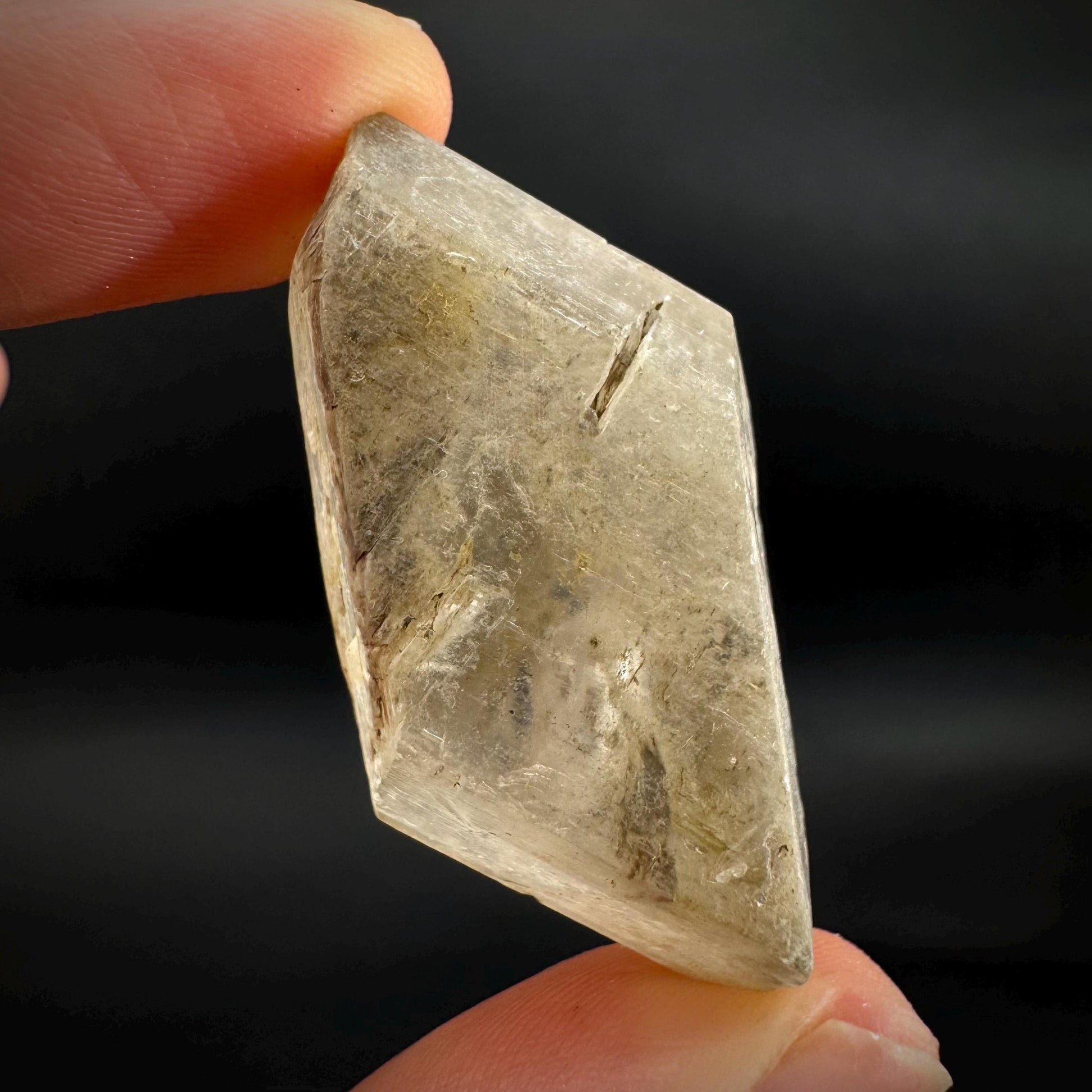 Hourglass Selenite | Phosphorescent UV Reactive Gypsum Crystal from Canada