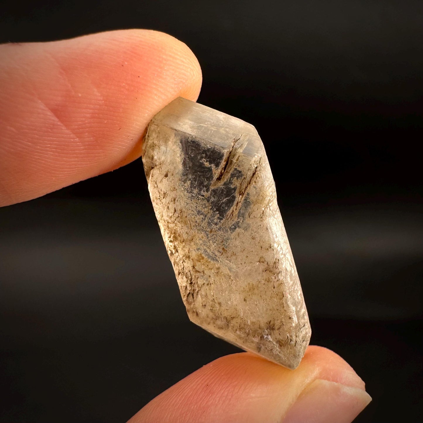 Hourglass Selenite | Phosphorescent UV Reactive Gypsum Crystal from Canada
