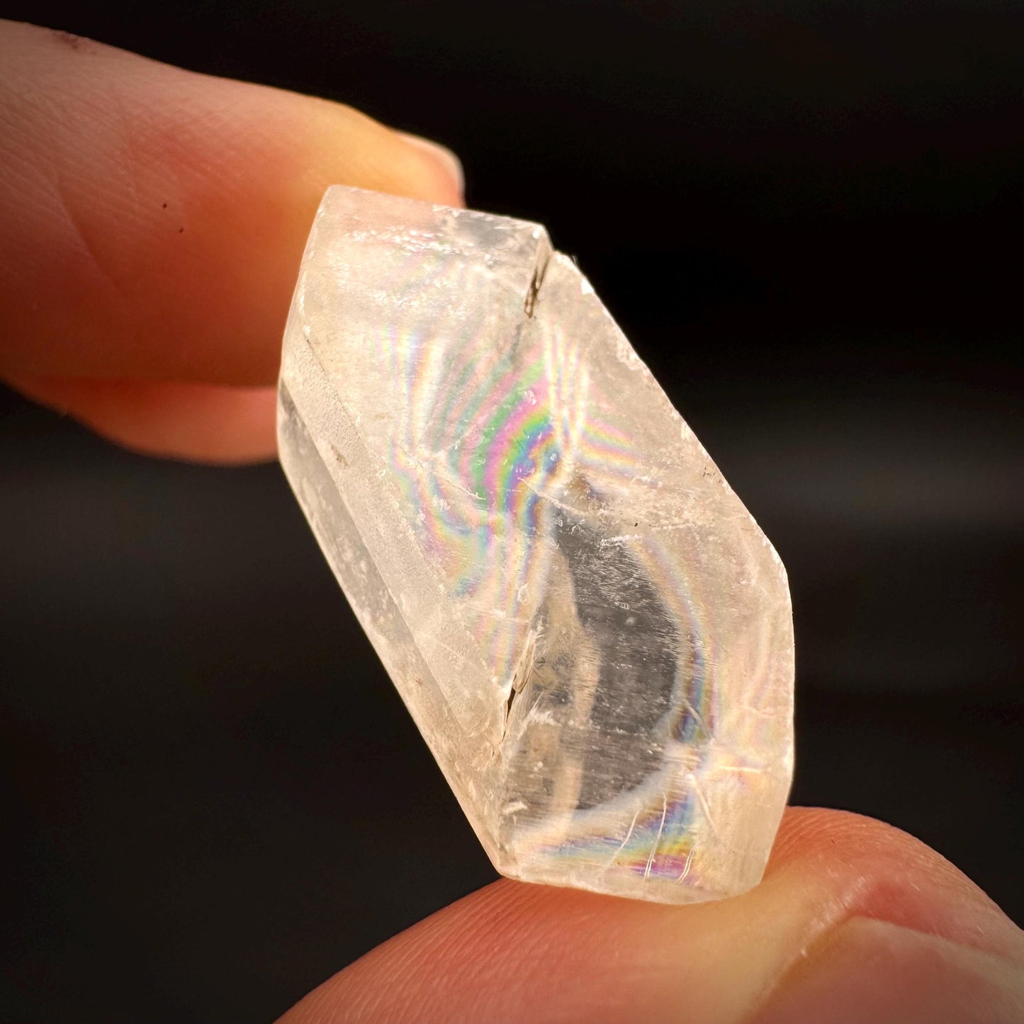 Hourglass Selenite | Phosphorescent UV Reactive Gypsum Crystal from Canada