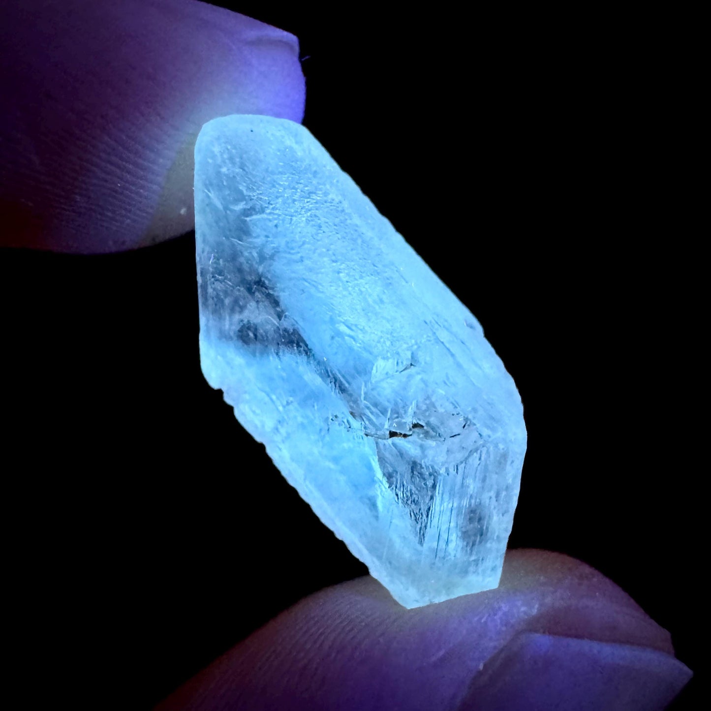 Hourglass Selenite | Phosphorescent UV Reactive Gypsum Crystal from Canada